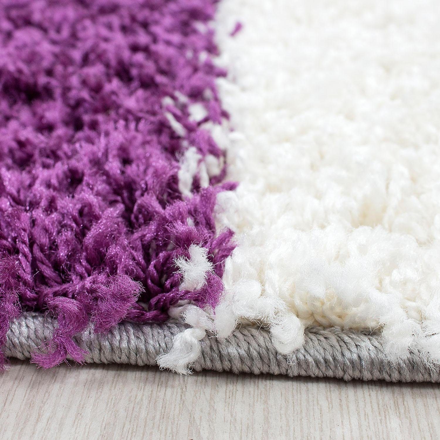 Ayyildiz Teppiche Hochflor-Teppich Life Shaggy 1501, rechteckig, Höhe: 30 mm, Langflor, robust, Karo, Wohnzimmer – Bild 4 von 5