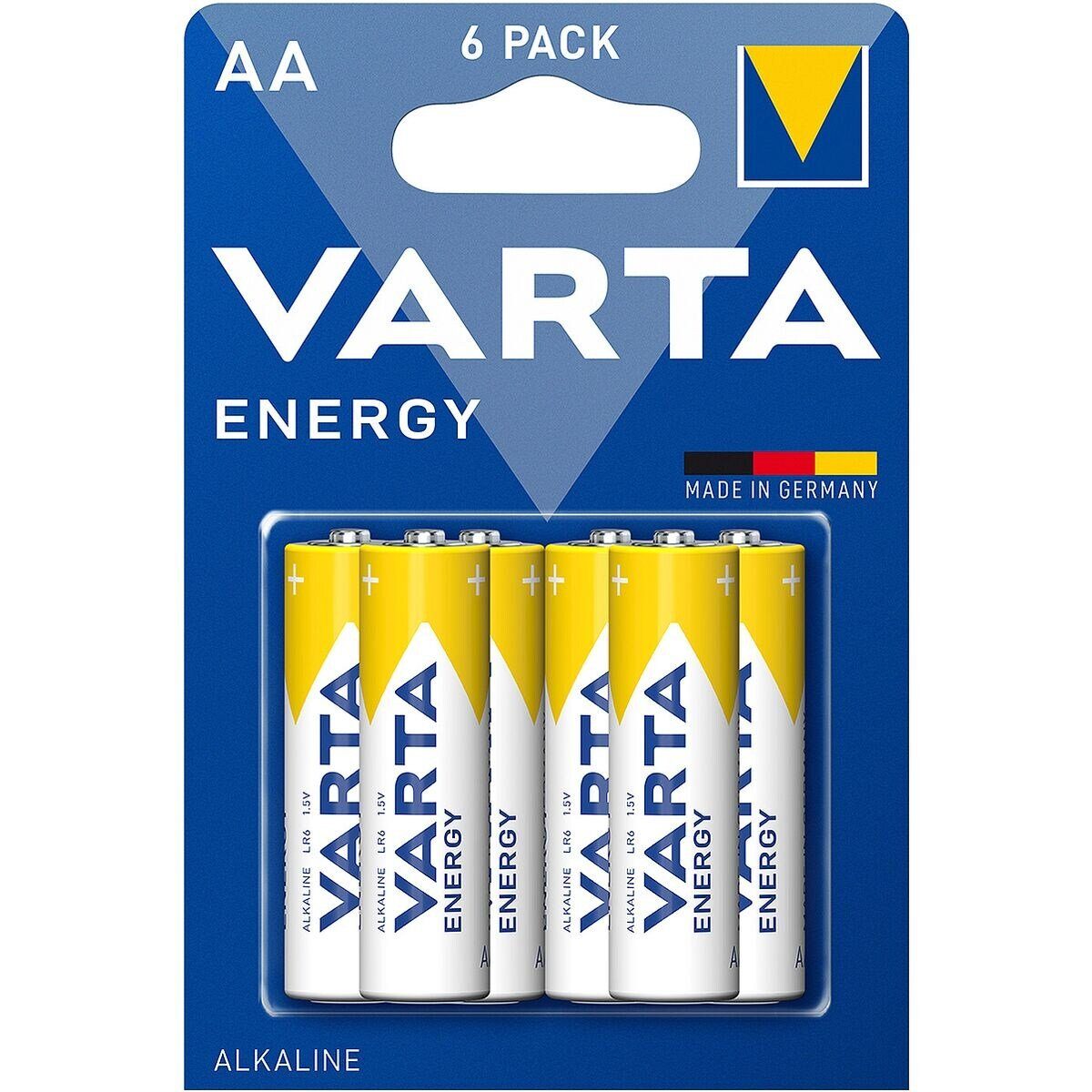 VARTA Energy Batterie, (1.5 V, 6 St), Mignon / AA / LR06 / LR6, 1,5 V, Alkali