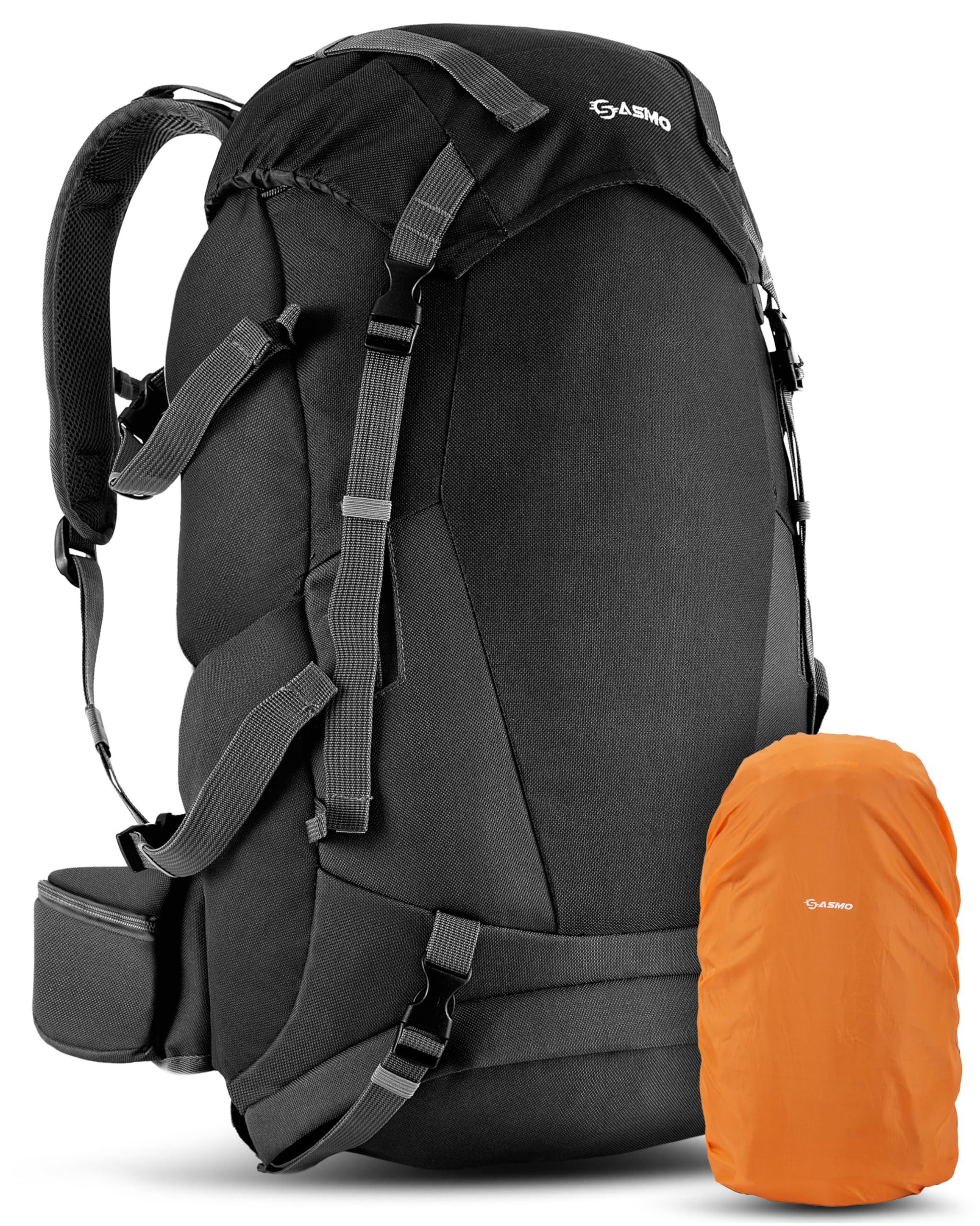 Sasmo Wanderrucksack Wanderrucksack 40l + 5l Mit Kontaktrücken, Isoliertes Frontfach, Integrierter Kulturbeutel, Schuhfach, - Inkl. Regenschutz