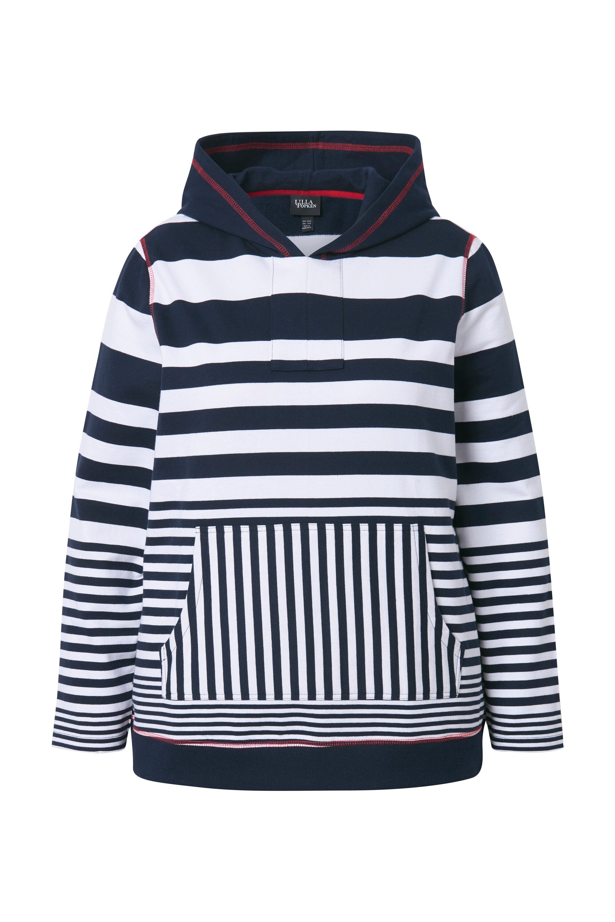 Ulla Popken Hoodie Hoodie Streifen Kapuze günstig online kaufen