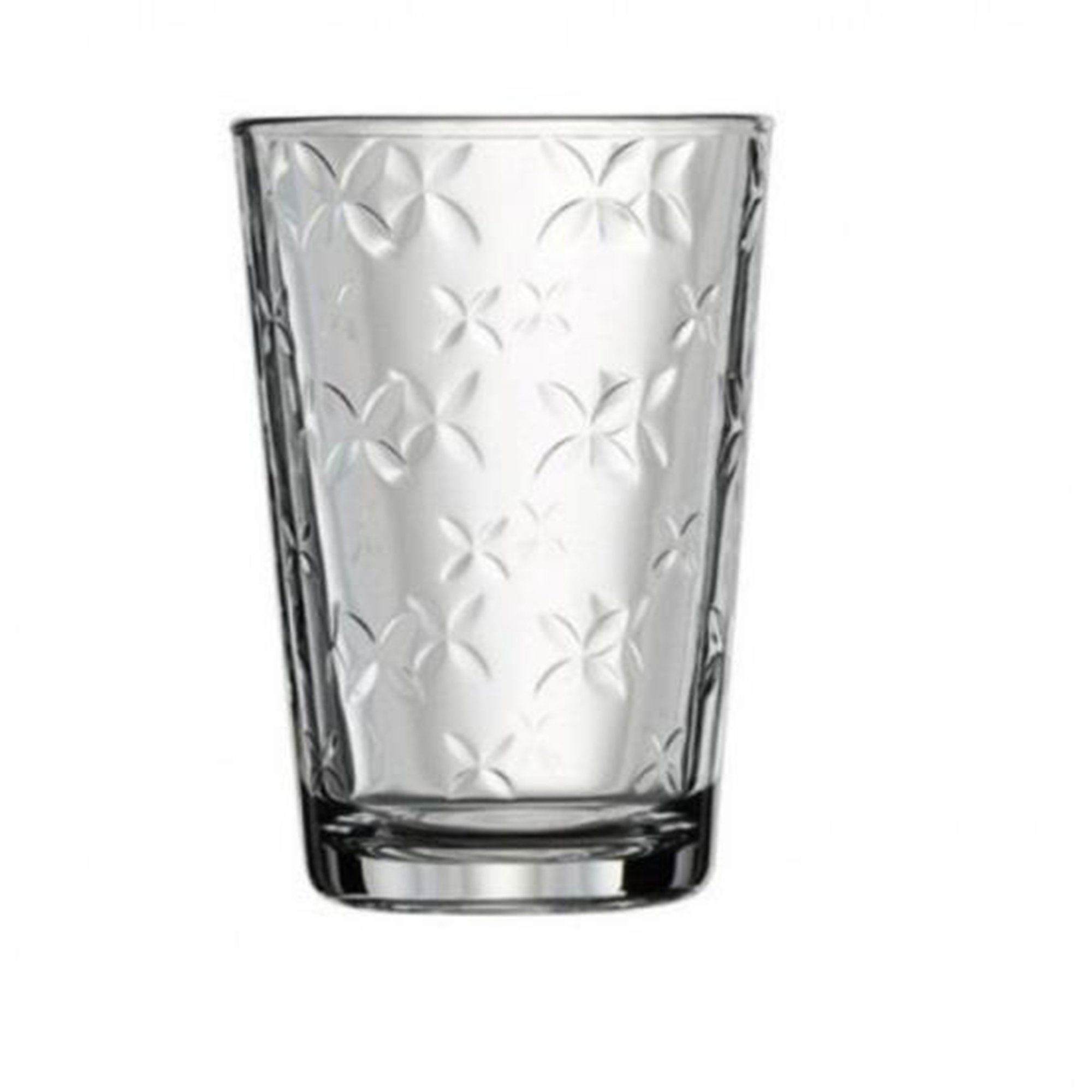 Pasabahce Glas Wassergläser Set Yonca 6 Teilig mit Blumen Design Trinkglas Gläser Set, Glas
