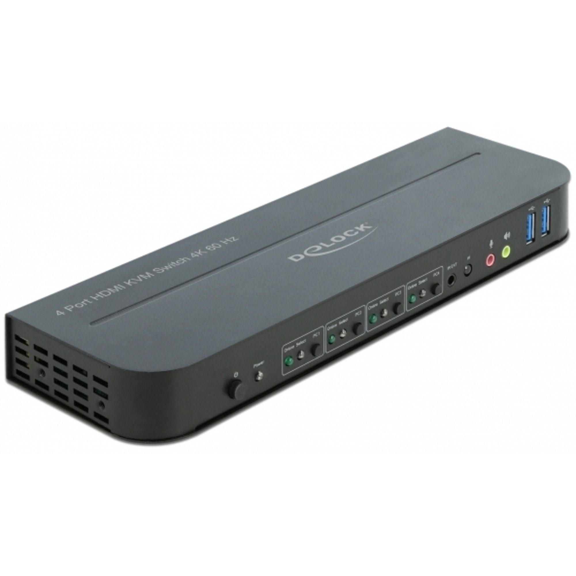 Delock HDMI KVM Switch 4K 60 Hz mit USB 3.0 und Audio Netzwerk-Switch