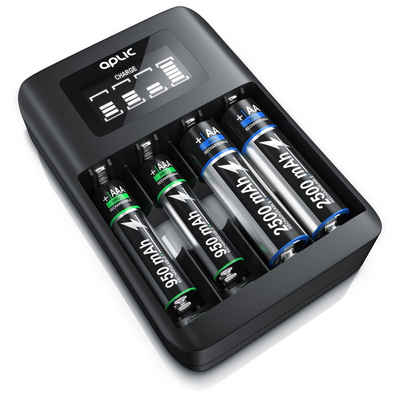 Aplic Batterie-Ladegerät (1800 mA, 4-Schacht USB Ni-MH Akku-Ladegerät mit Individueller Ladeschachtüberwachung)