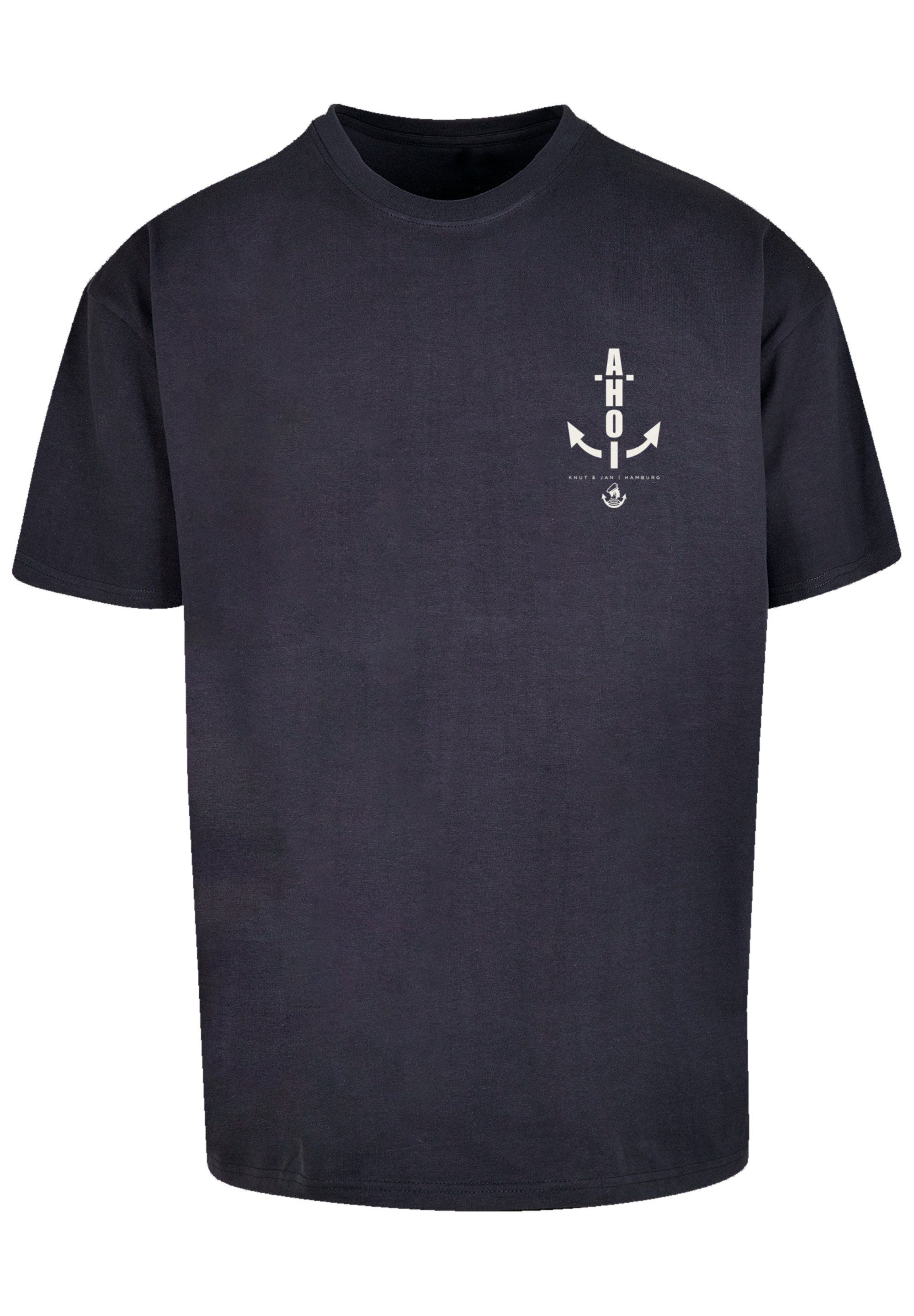 Jan T-Shirt Knut Print F4NT4STIC Ahoi navy & Anker Hamburg