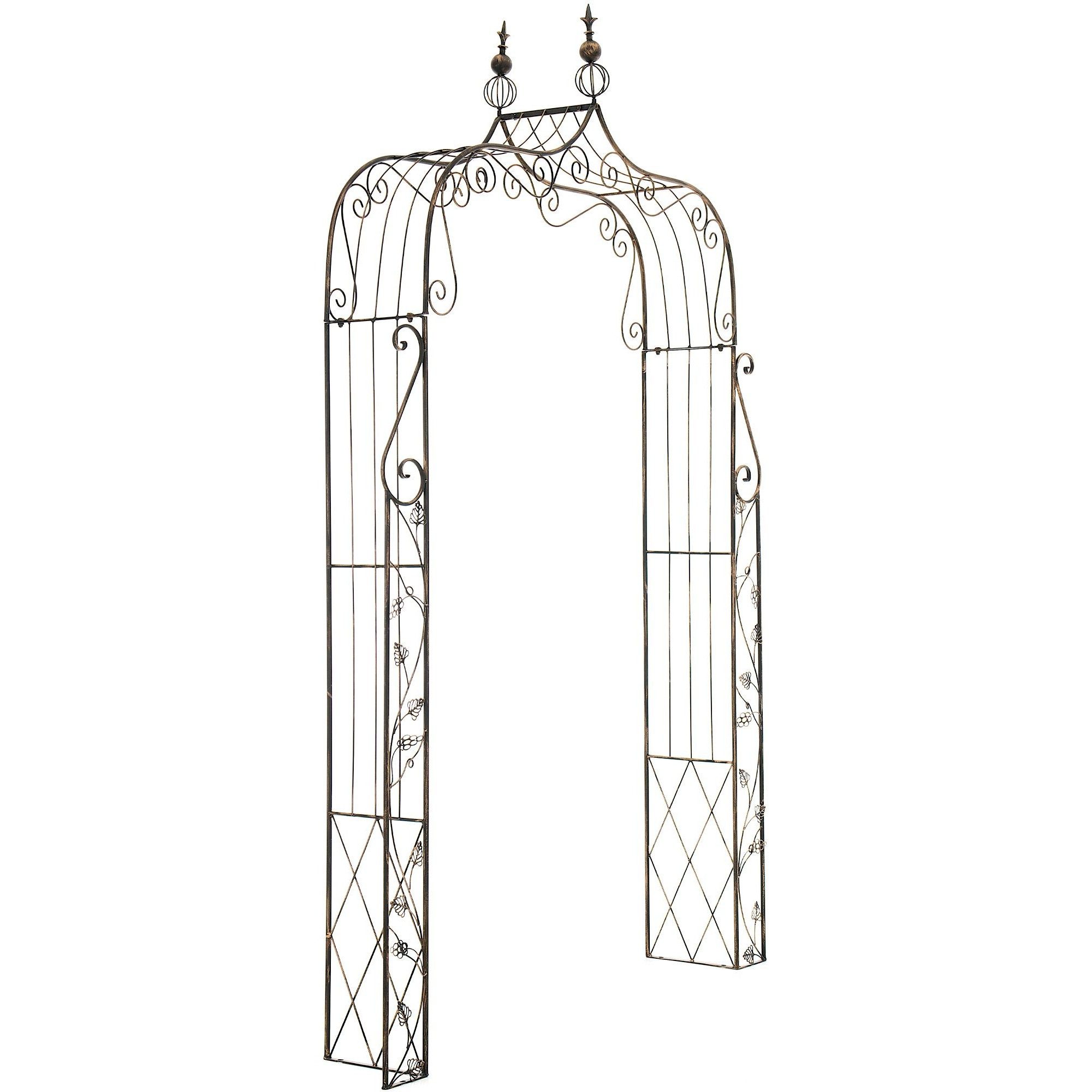 CLP Rosenbogen Rankbogen Pflanzbogen Gartenbogen Spar-Set, 1 St., 143 x 30 x 248 cm stabil, Metall, witterungsbeständig, Antikoptik, 248 cm hoch