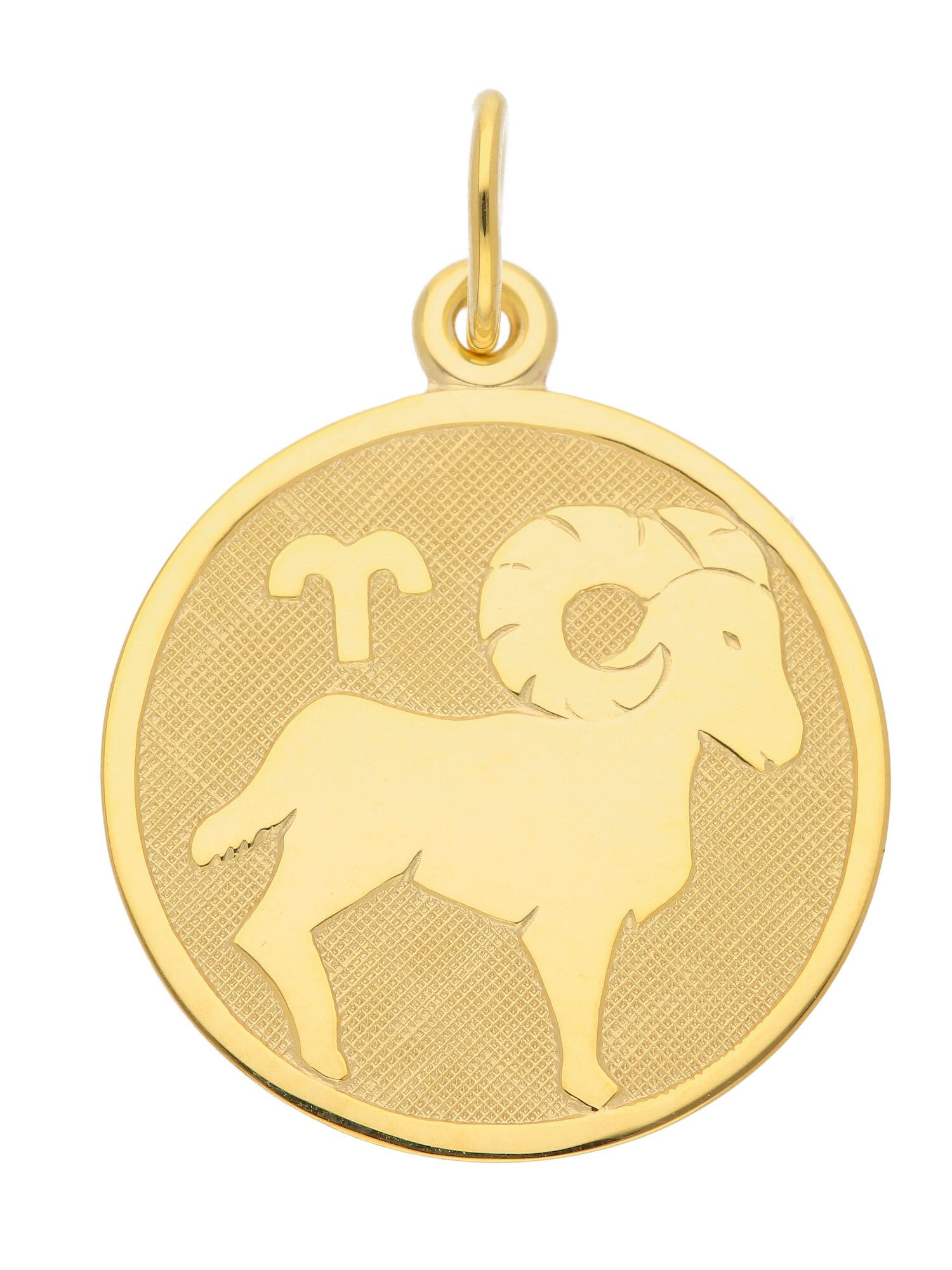 Kettenanhänger 333 Gold Sternzeichen Anhänger Widder Ø 16 mm