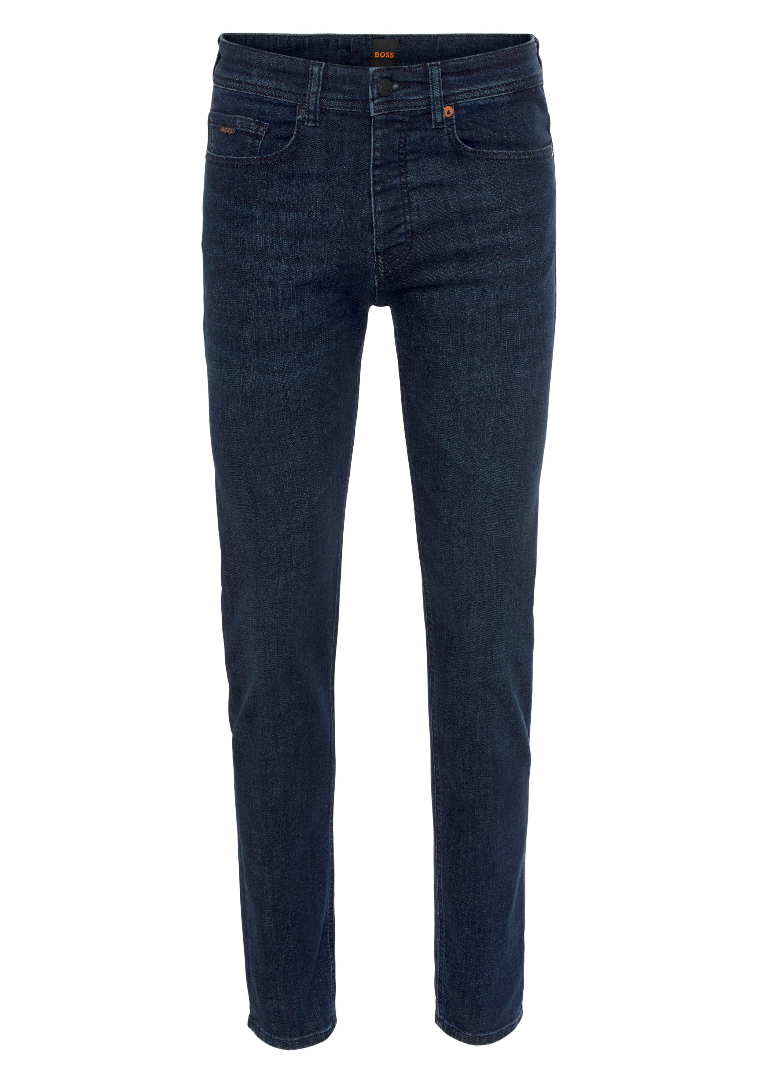 BOSS ORANGE Regular-fit-Jeans mit Taber Leder-Badge BC-P-1