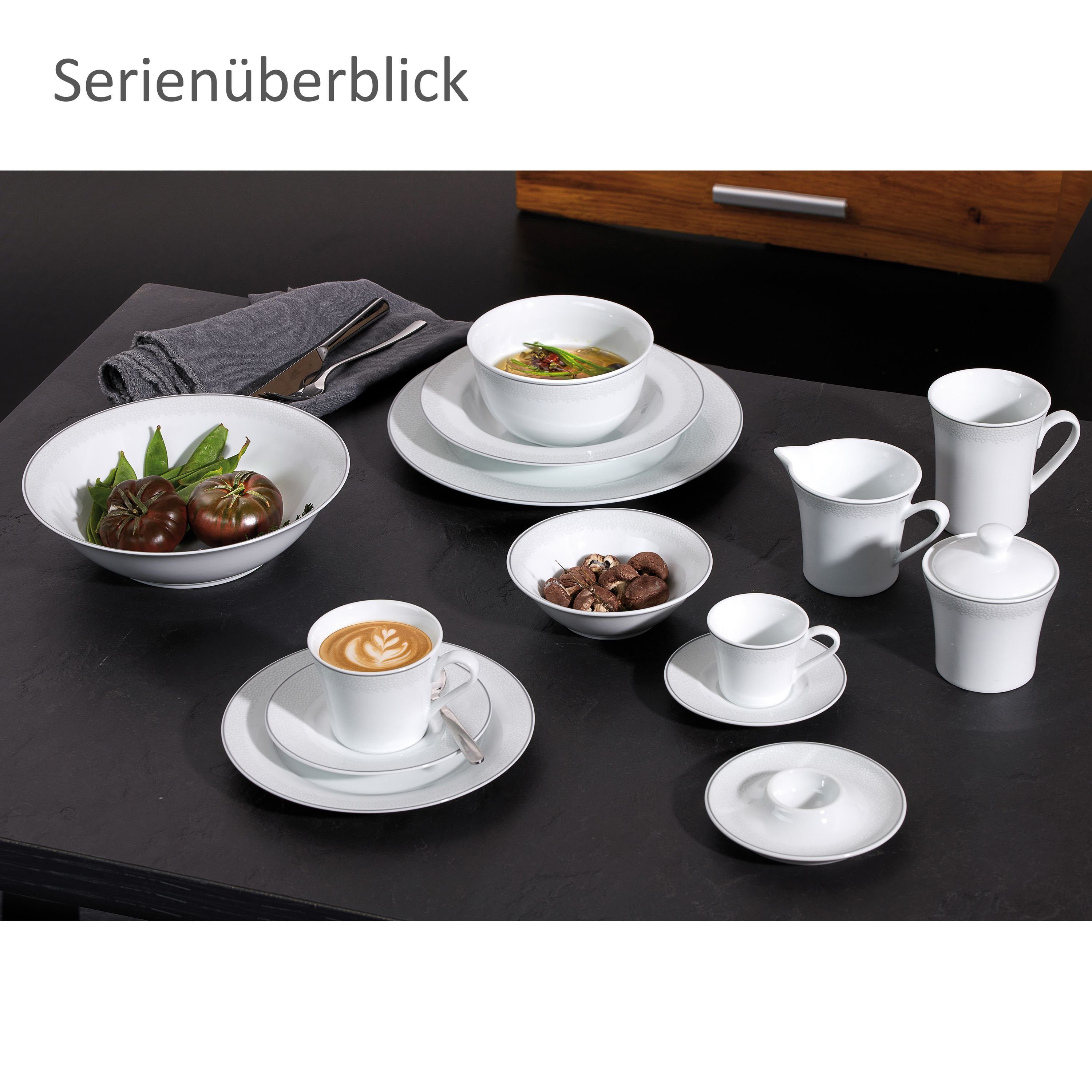 Breker 6x Becher weiß Ritzenhoff & 250ml, Venezia Kaffeebecher Ritzenhoff Porzellan