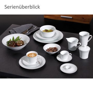 Ritzenhoff & Breker Becher Ritzenhoff 6x Venezia weiß Kaffeebecher 250ml, Porzellan