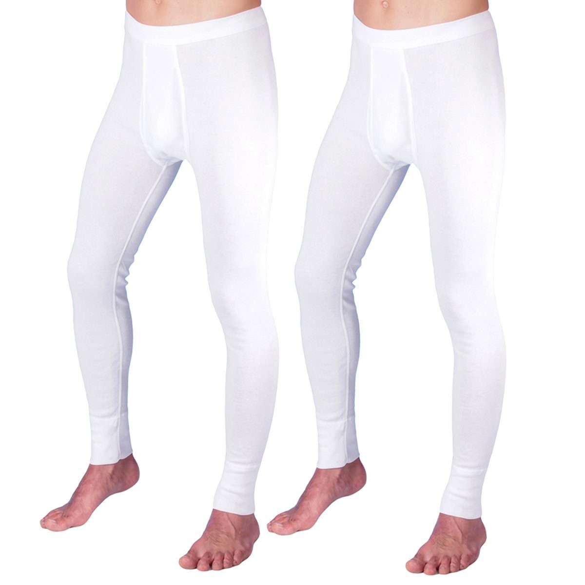 HERMKO Lange Unterhose 3540 (Pack, 2er) Bio-Baumwolle mit Eingriff Weichbund basic hergestellt in EU