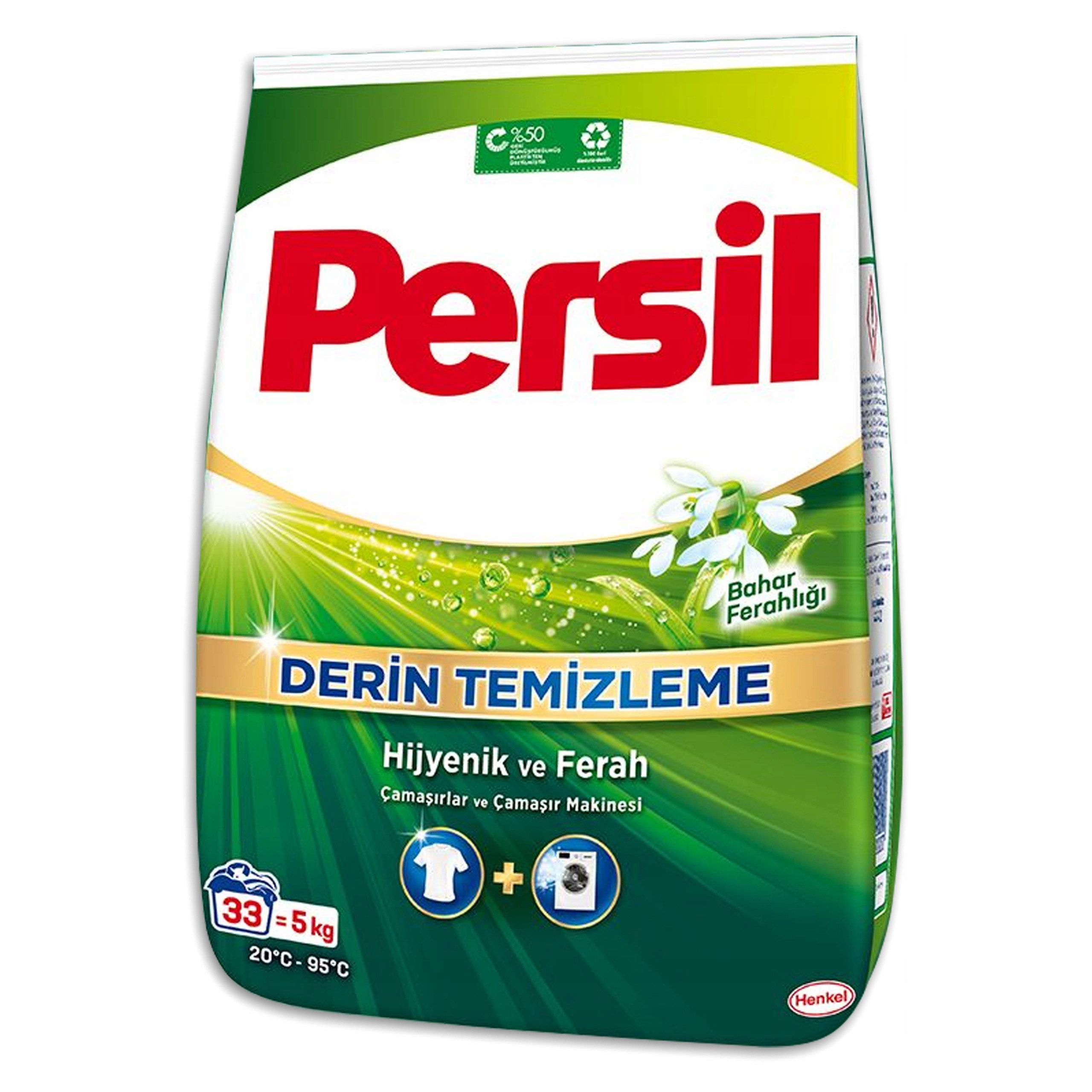 KomfortHome Persil Deep Clean 5kg Frühlingsfrische Weiß Fleckentfernung Pulver Vollwaschmittel (Waschpulver Weißwäsche Langanhaltend Frisch Blumig Duft Packung 5 Kg)