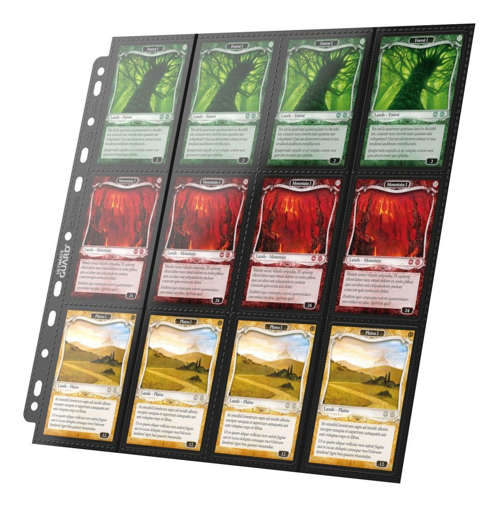 Ultimate Guard Sammelkarte Ultimate Guard 24-Pocket QuadRow Pages Side-Loading Schwarz (10)