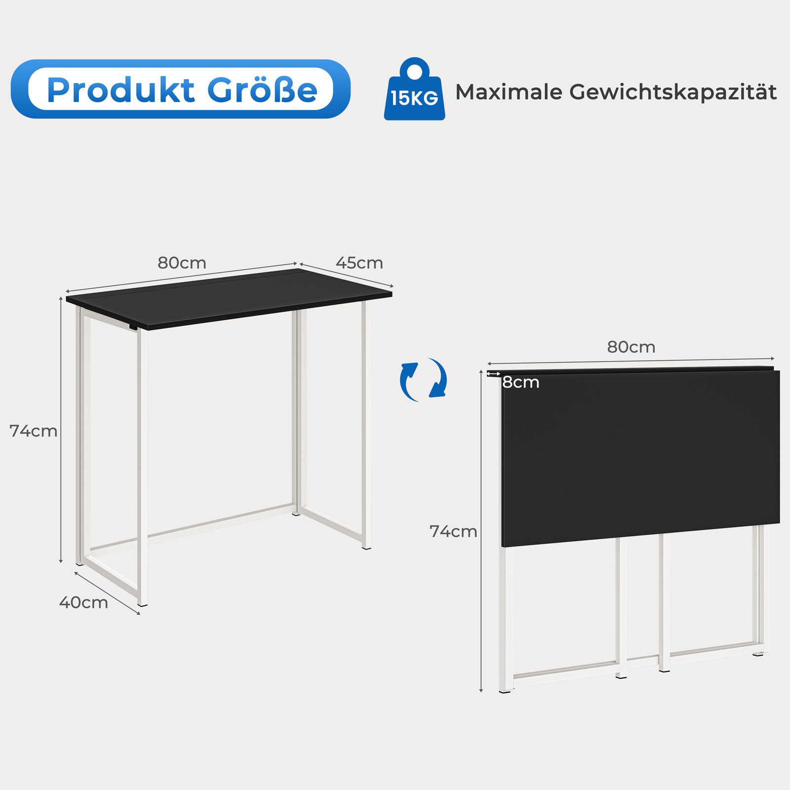 NAIMP Schreibtisch faltbar Computertisch Klapptisch Arbeitstisch Bürotisch günstig online kaufen