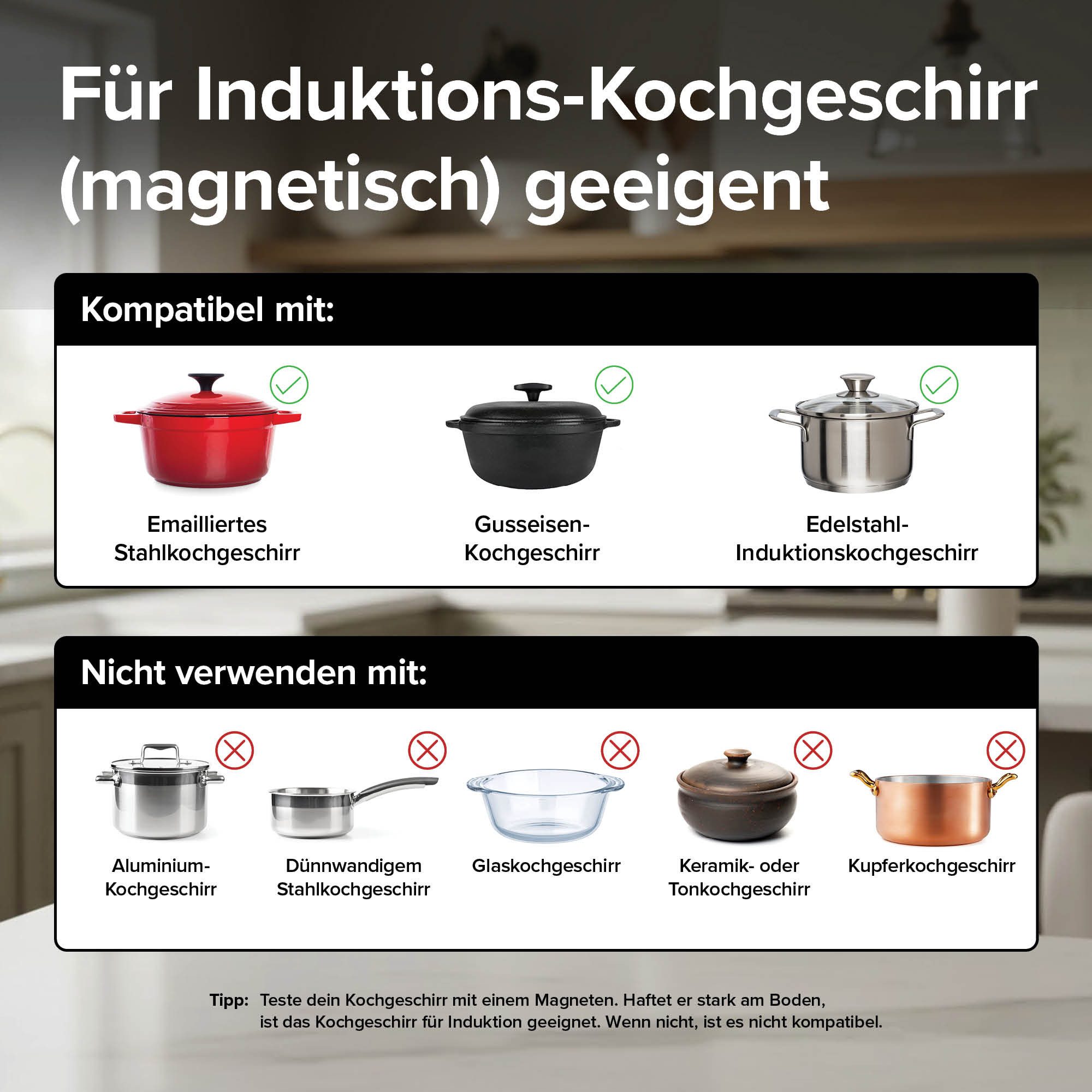 Levivo Induktions-Kochfeld FS-I72S-FFDD07, 4 Platten, 9 Stufen, Booster, Touch-Control, Timer, Bridge Funktion – Bild 5 von 5