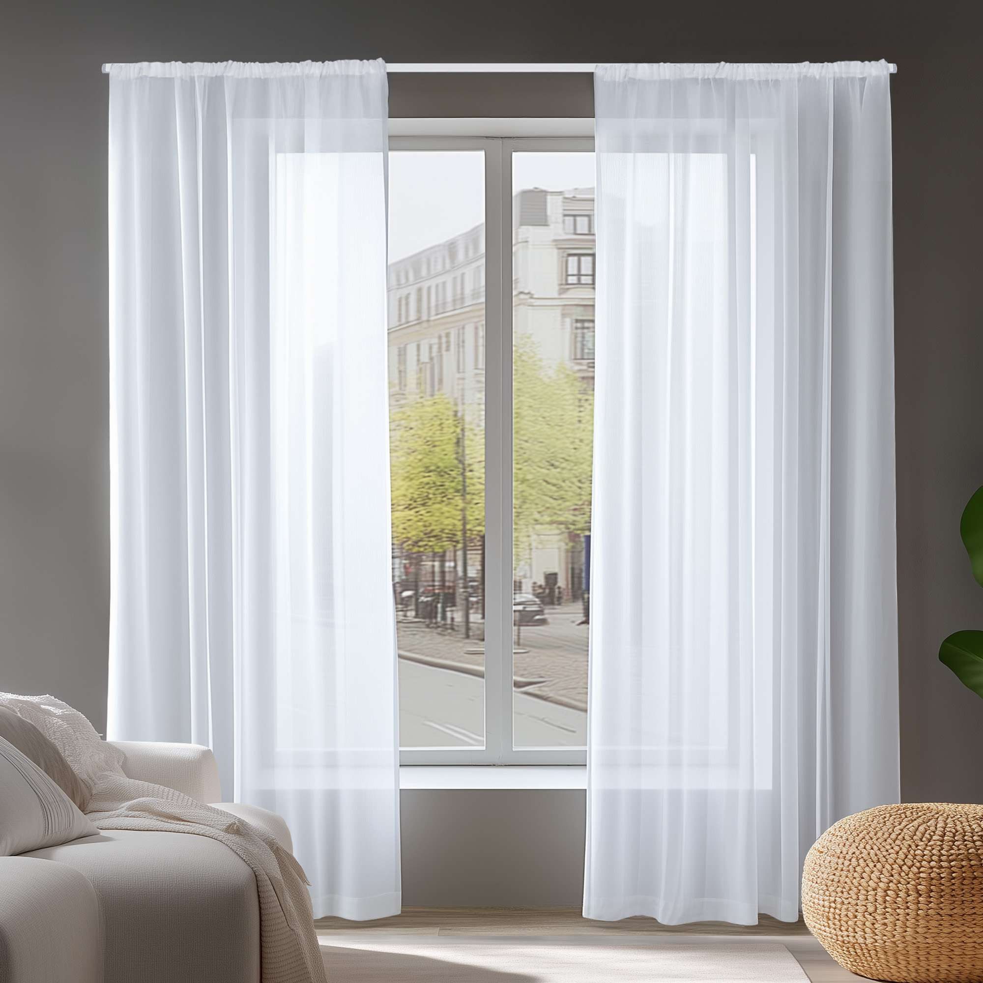 Deconovo Vorhang Gardinen Kräuselband Wohnzimmer Transparent günstig online kaufen