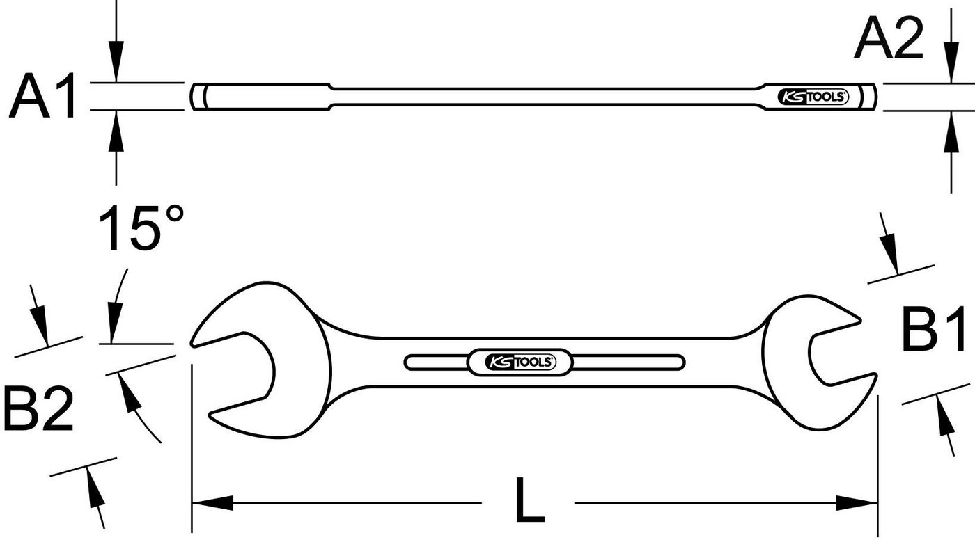 Thumbnail - KS Tools Maulschlüssel CHROMEplus Doppel-Maulschlüssel, 9/16" x 5/8"