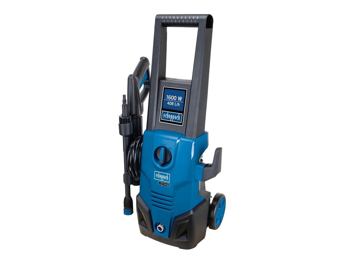 Scheppach Hochdruckreiniger HCE1650, Druck max: 135 bar, 1600 W, Fördermenge max: 408 l/h, (Set, 10 tlg), Inklusive großem Zubehörpaket