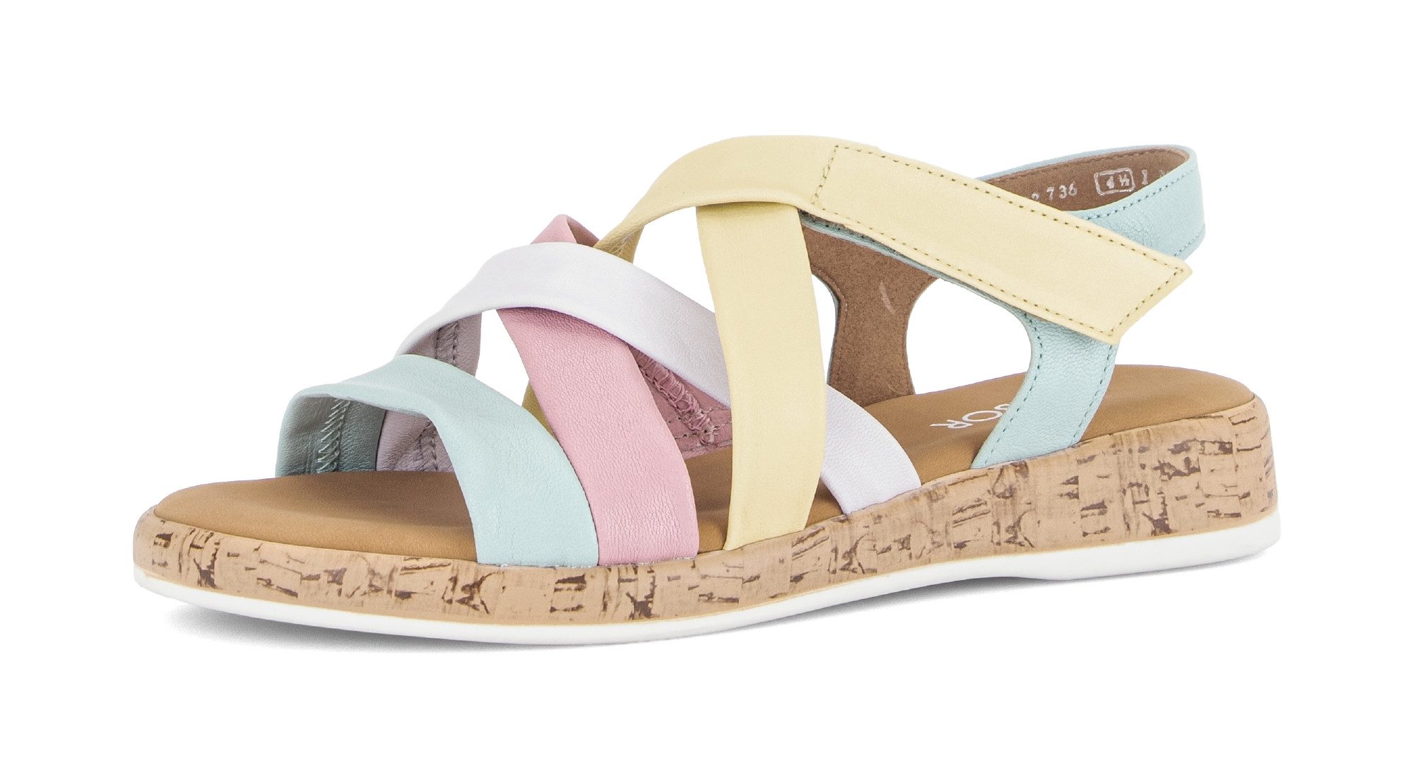 Gabor Rhodos Riemchensandale Sandalette, Sommerschuh im Kontrast-Look, G-Weite