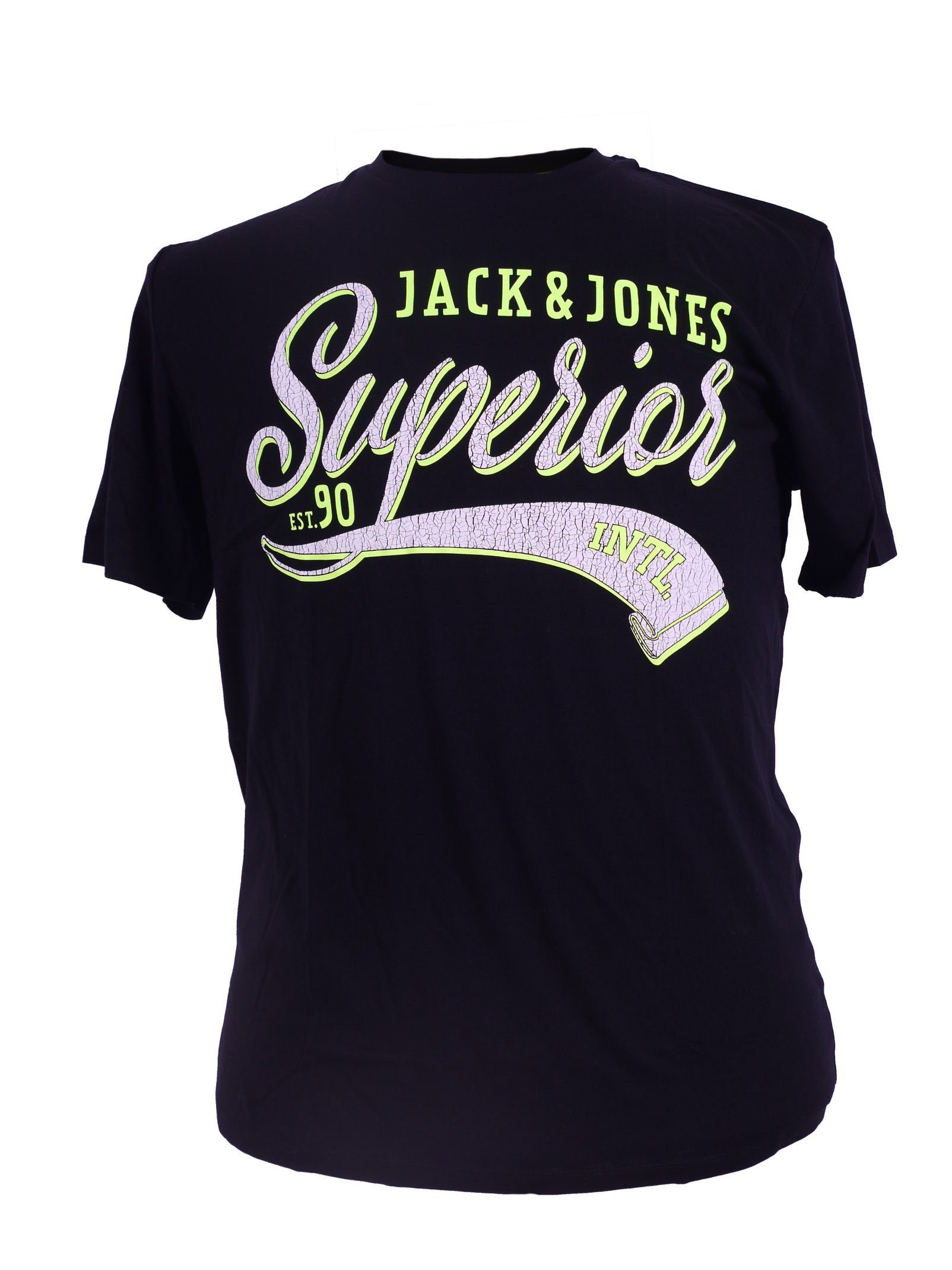 Jack & Jones Print-Shirt Schwarzes T-Shirt in XXL Größen von Jack & Jones