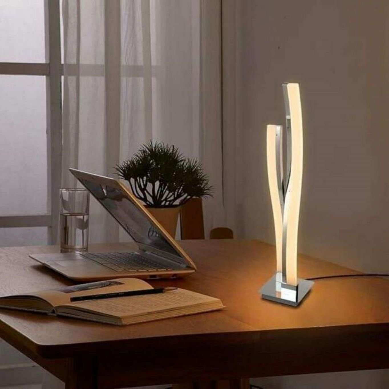 JDONG LED Tischleuchte Nachttischlampe Modern Zeitgenössisch Arc Schreibtischlampe