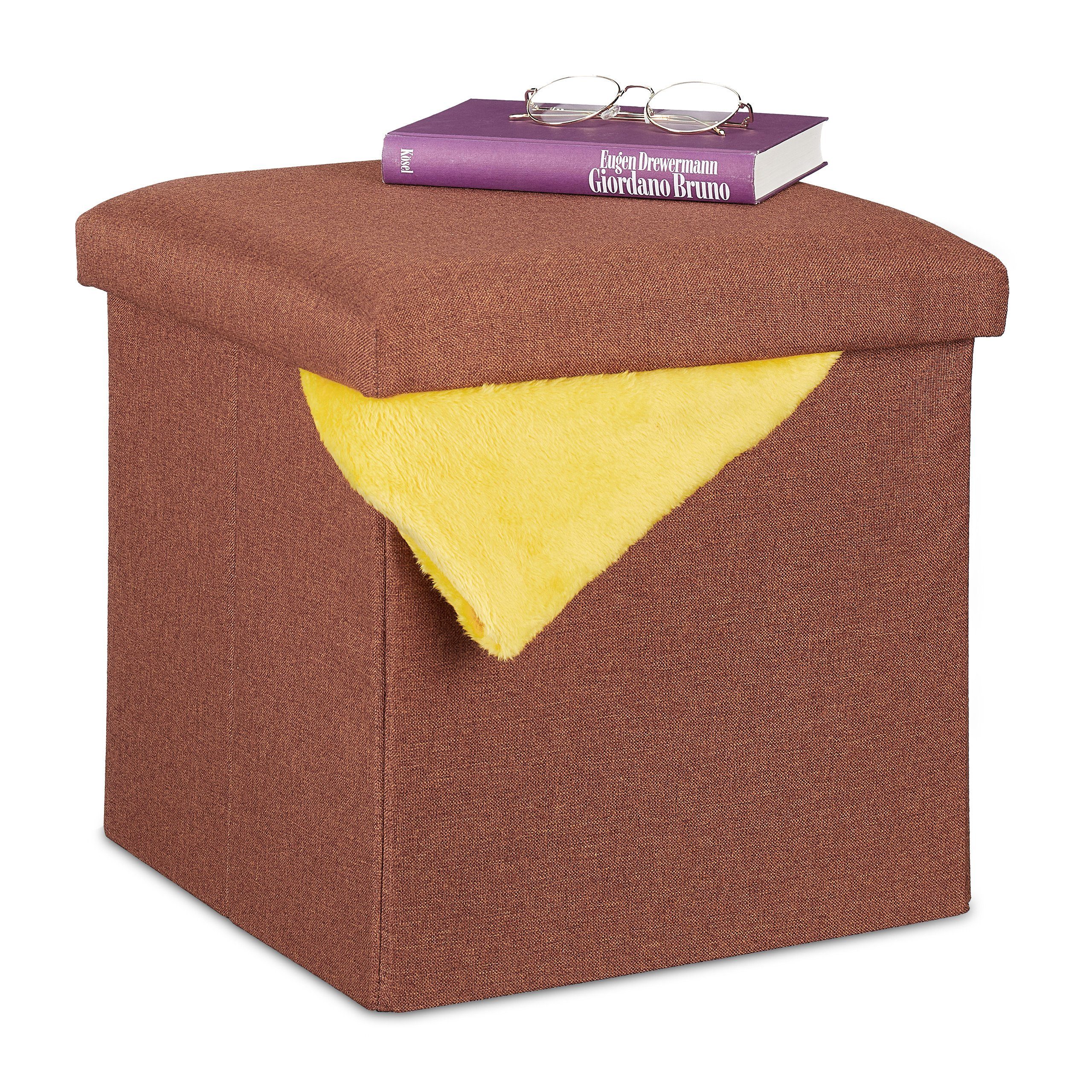 relaxdays Sitzhocker mit Stauraum, braun günstig online kaufen