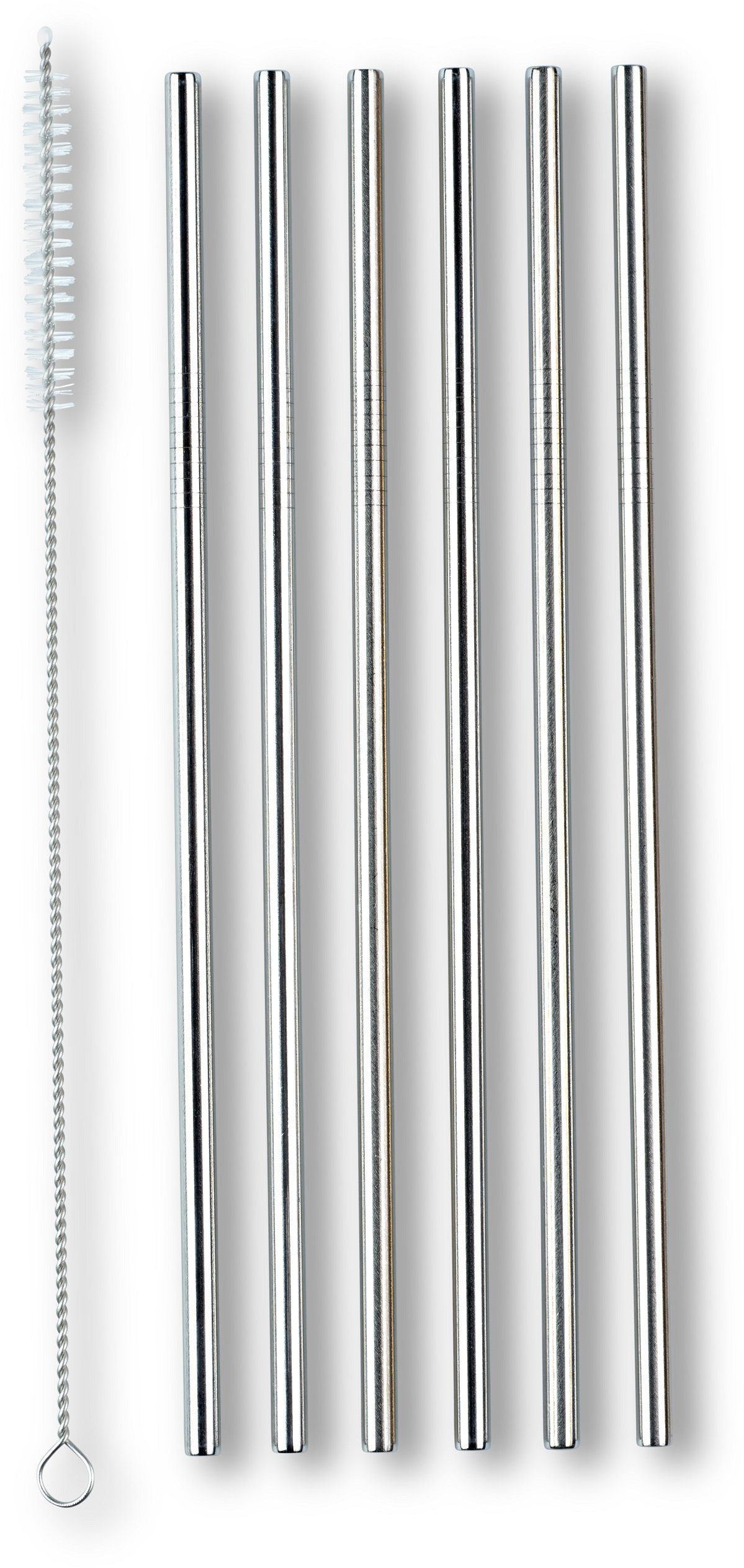 ECHTWERK Trinkhalme, (Set, 6-tlg), Strohhalm-Set, Cocktail Zubehör, Edelstahl, inkl. Reinigungsbürste