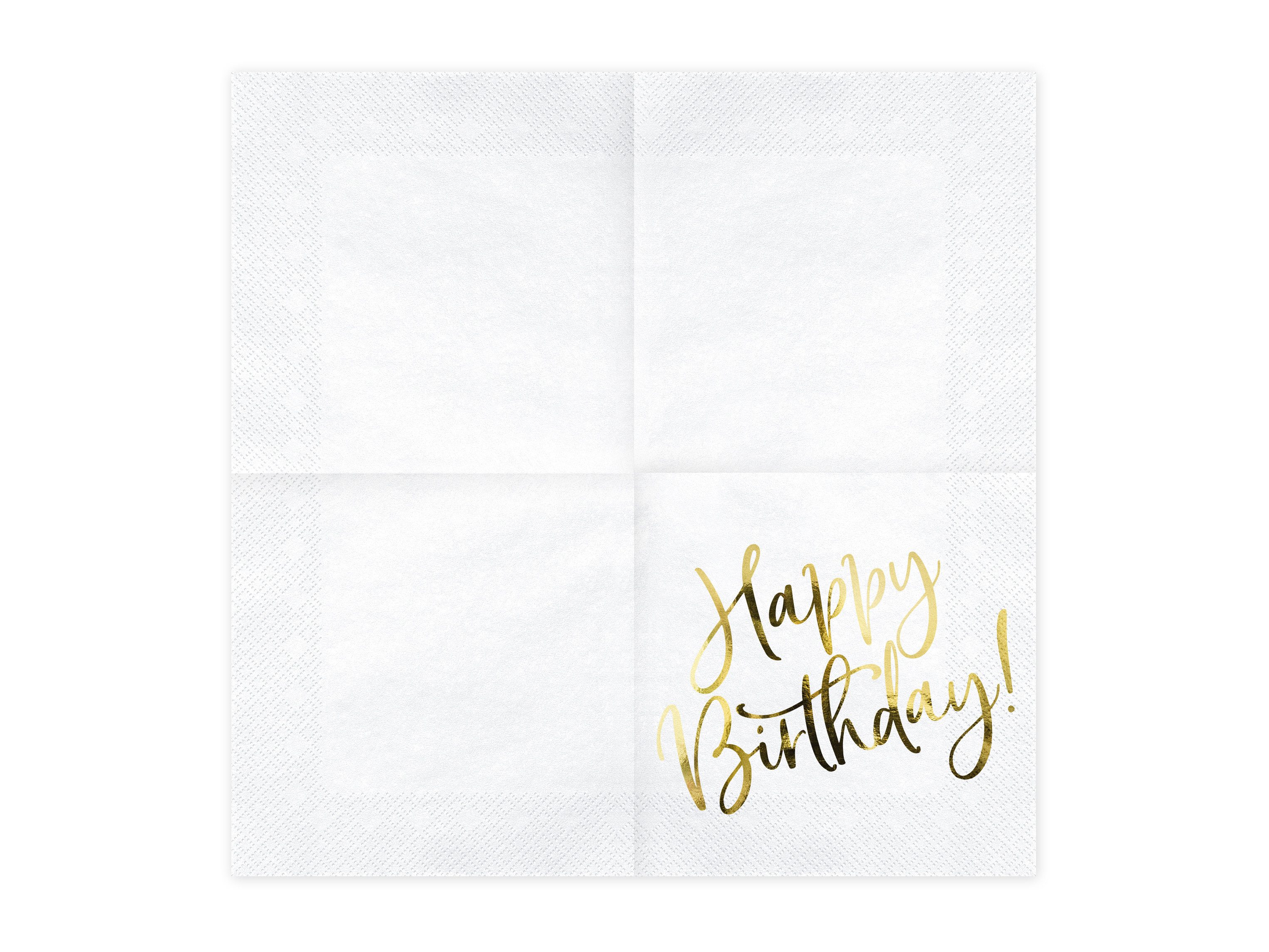 partydeco Papierserviette Servietten 'Happy Birthday Gold' 20Stk./33x33cm