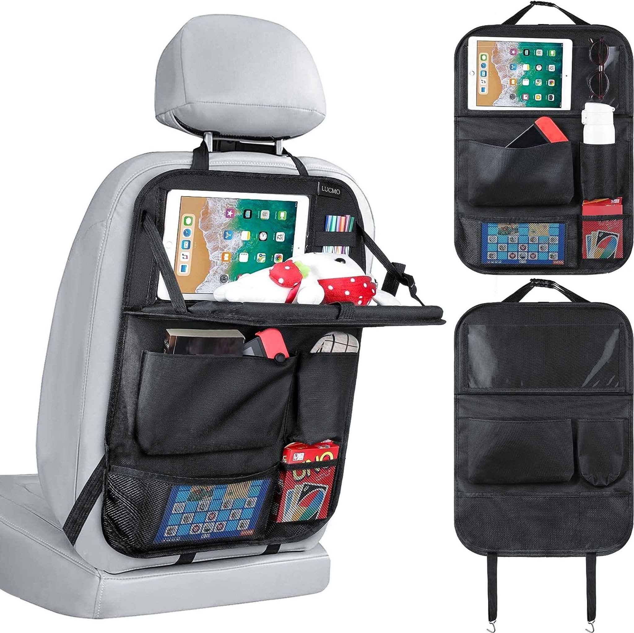FELIXLEO Rücksitzorganizer Auto Rückenlehnen Organizer mit Klapptisch Tablet Tasche