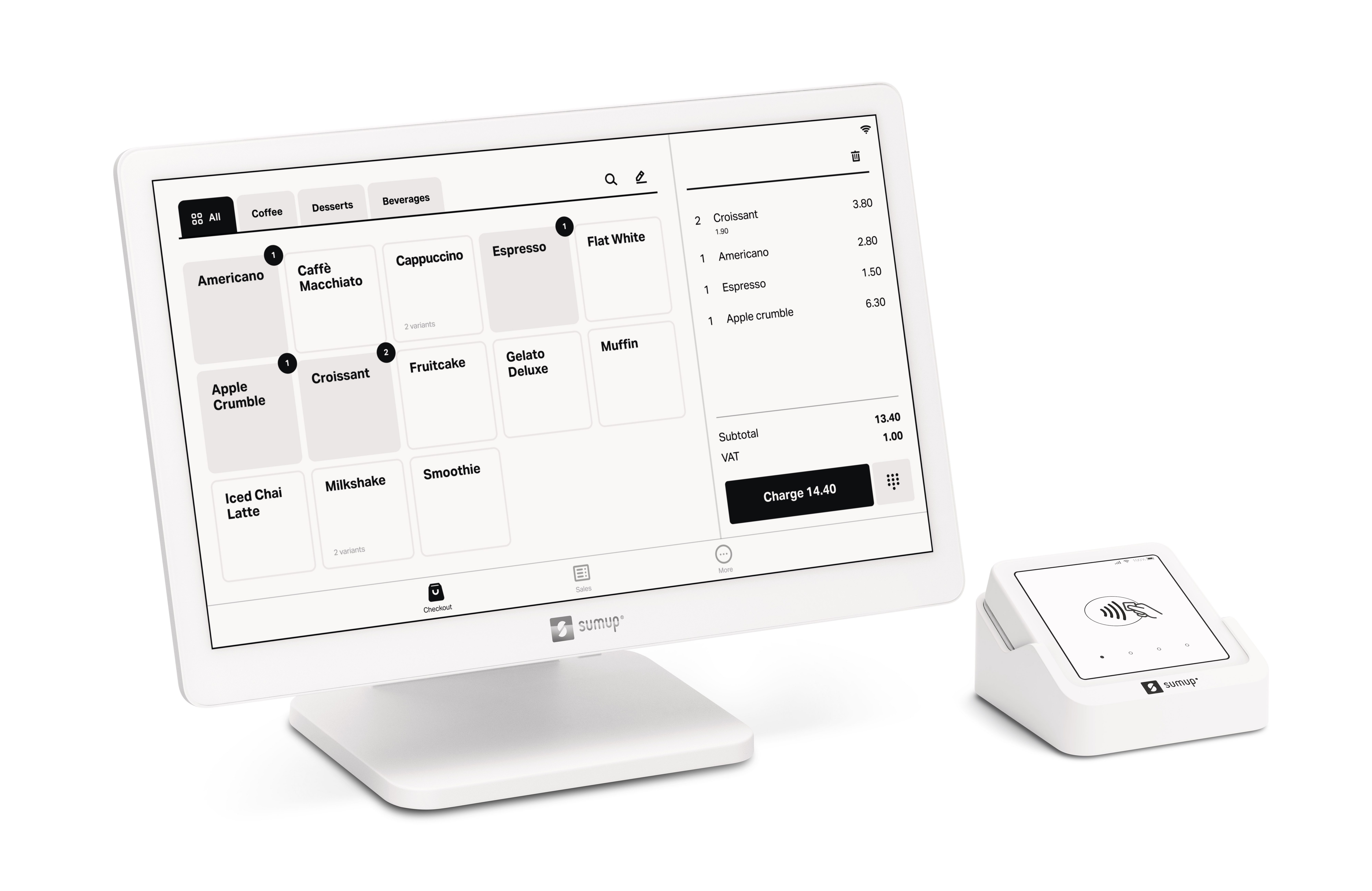 SumUp Kassensystem Kassensystem Lite mit Solo Kartenterminal und Ladestation, Komplettlösung für Kartenzahlung & digitale Kasse