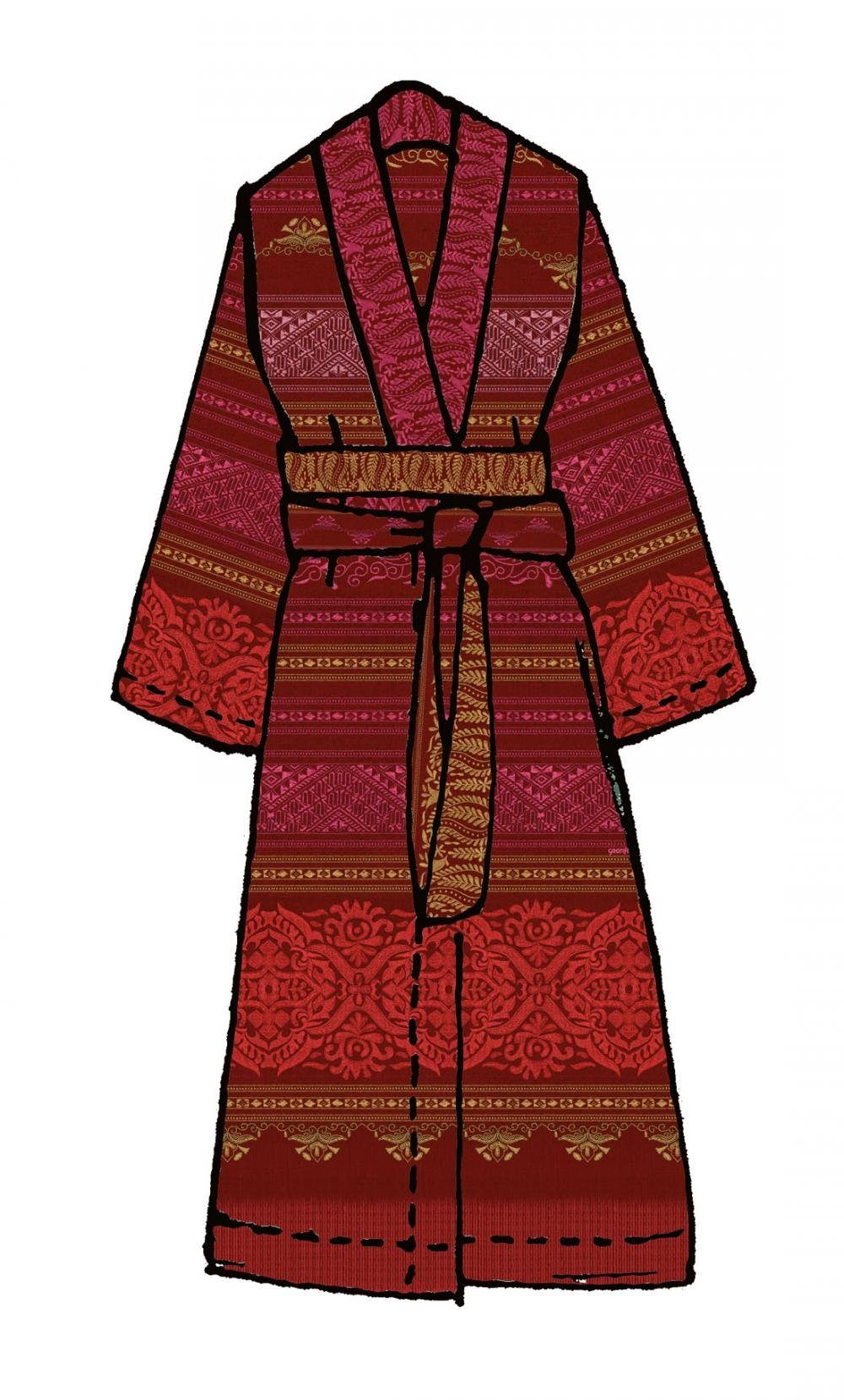 Zeit nur Urbino, Gürtel, Morgenmantel bassetti kurze leichte Baumwolle Matera Bassetti Kimono für Baumwolle, Mako-Satin und