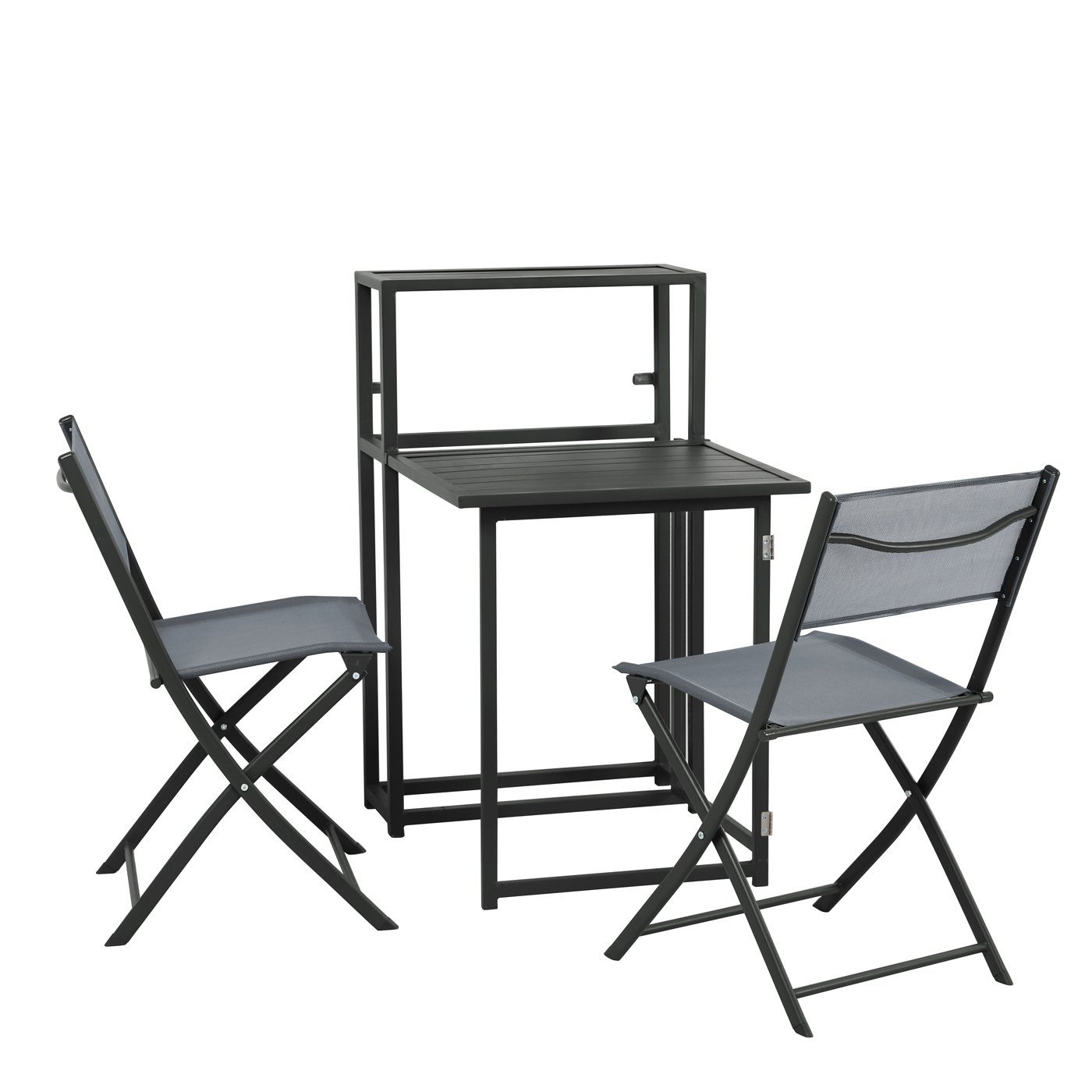SVITA Balkonset, (Platzsparendes Set, Ausklappbarer Tisch mit 2 Stühlen