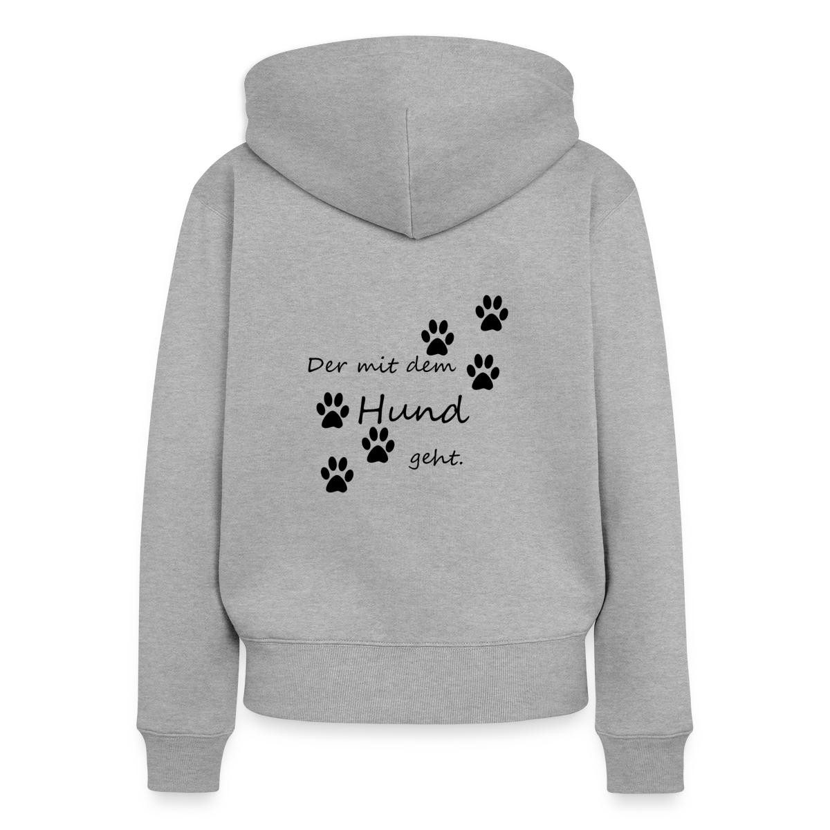 Spreadshirt Hoodie Der Mit Dem Hund Geht Hundepfoten Hund Spruch Kapuzenjacke Damen (1-tlg)