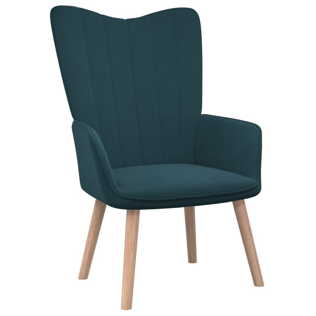 vidaXL Sessel Relaxsessel Loungesessel Sessel Polsterstuhl Blau Samt
