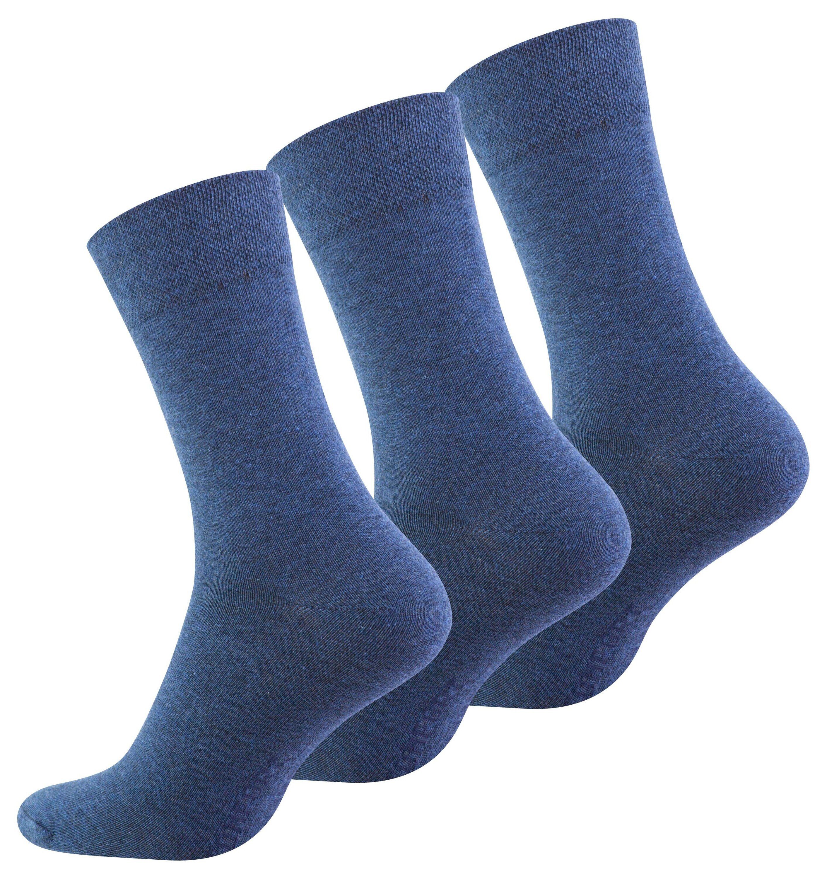 6 Paar Herren-Socken ohne Gummi Baumwolle Diabetiker ohne Naht anthrazit 43/46 