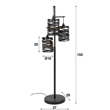 famlights Stehlampe, Stehleuchte Dalia in Grau 3xE27, keine Angabe, Leuchtmittel enthalten: Nein, warmweiss, Stehlampe, Standlampe