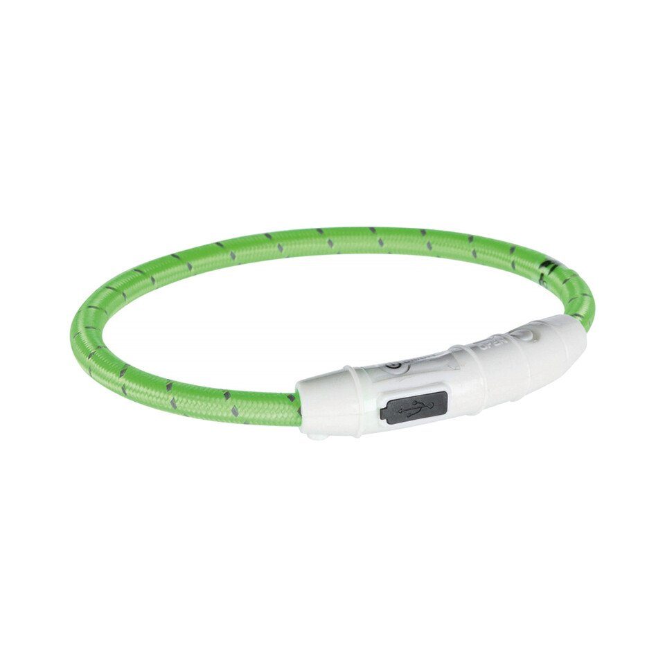 Leuchthalsband Flash Leuchtring USB grün