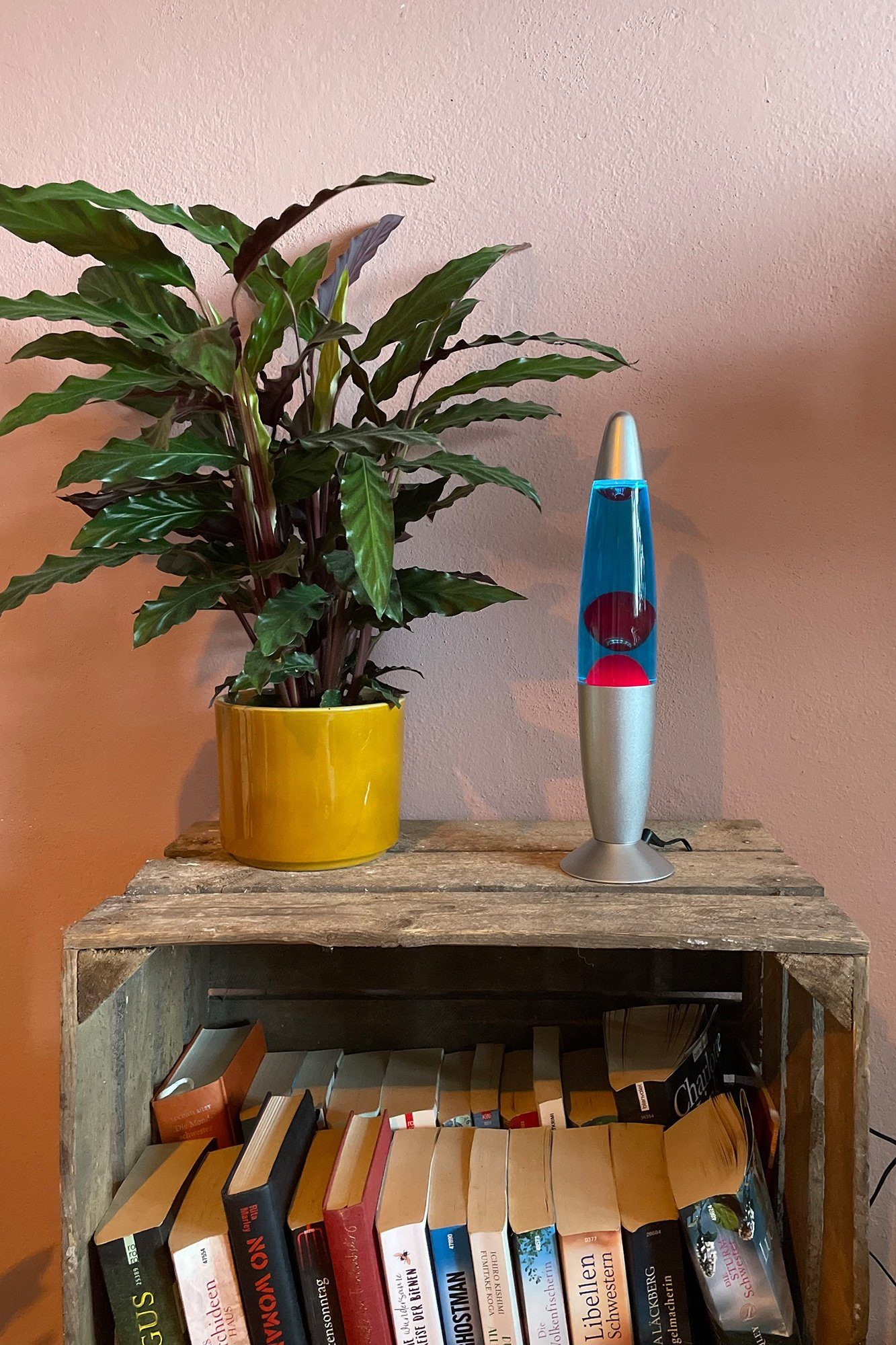 7even Lavalampen LED Lava Lampe Rakete 35cm Silber - Rot Blau