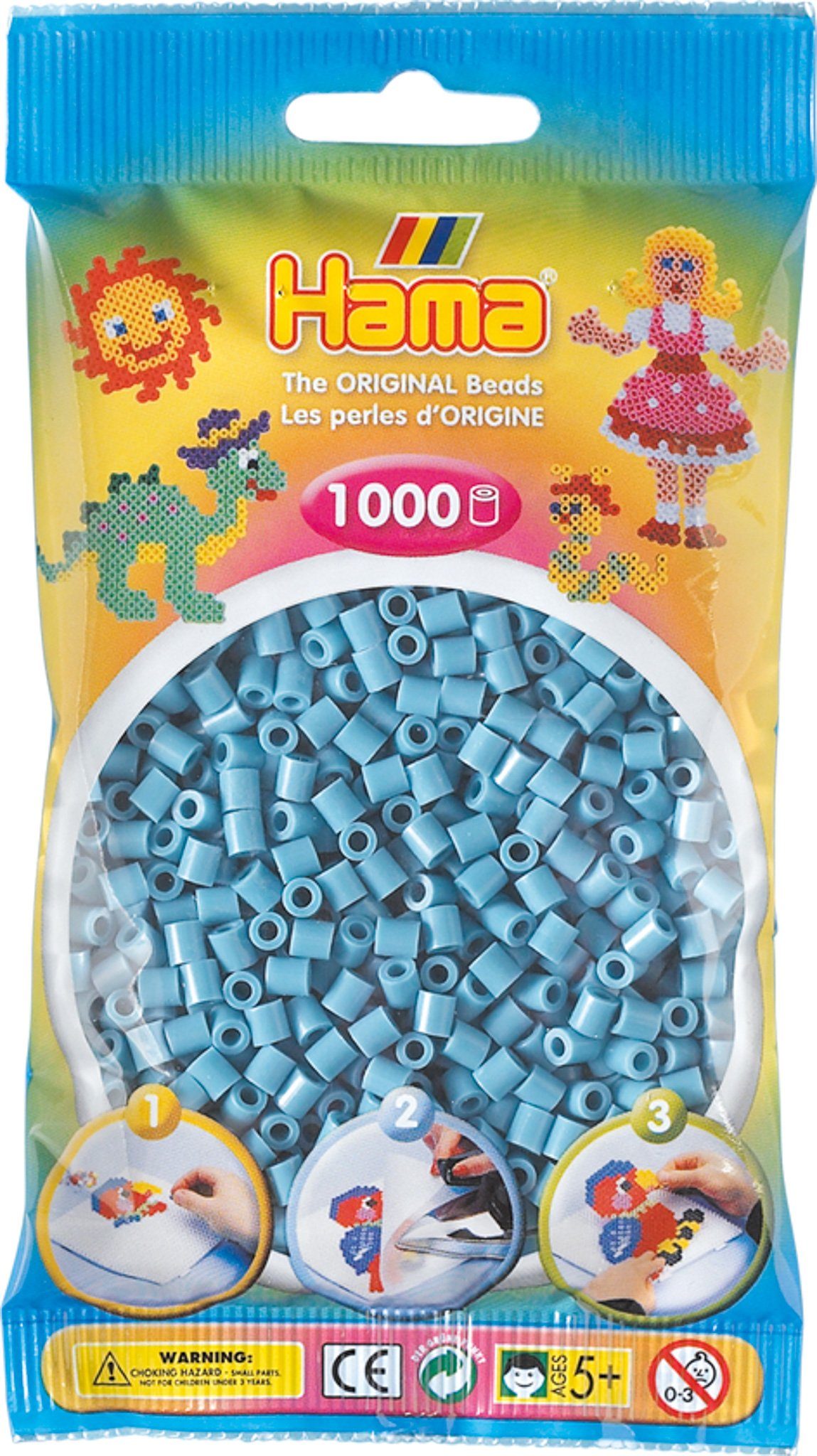 Dan Import Bügelperlen HAMA Bügelperlen Perlenbeutel 1000 Stück verschiedene Farben