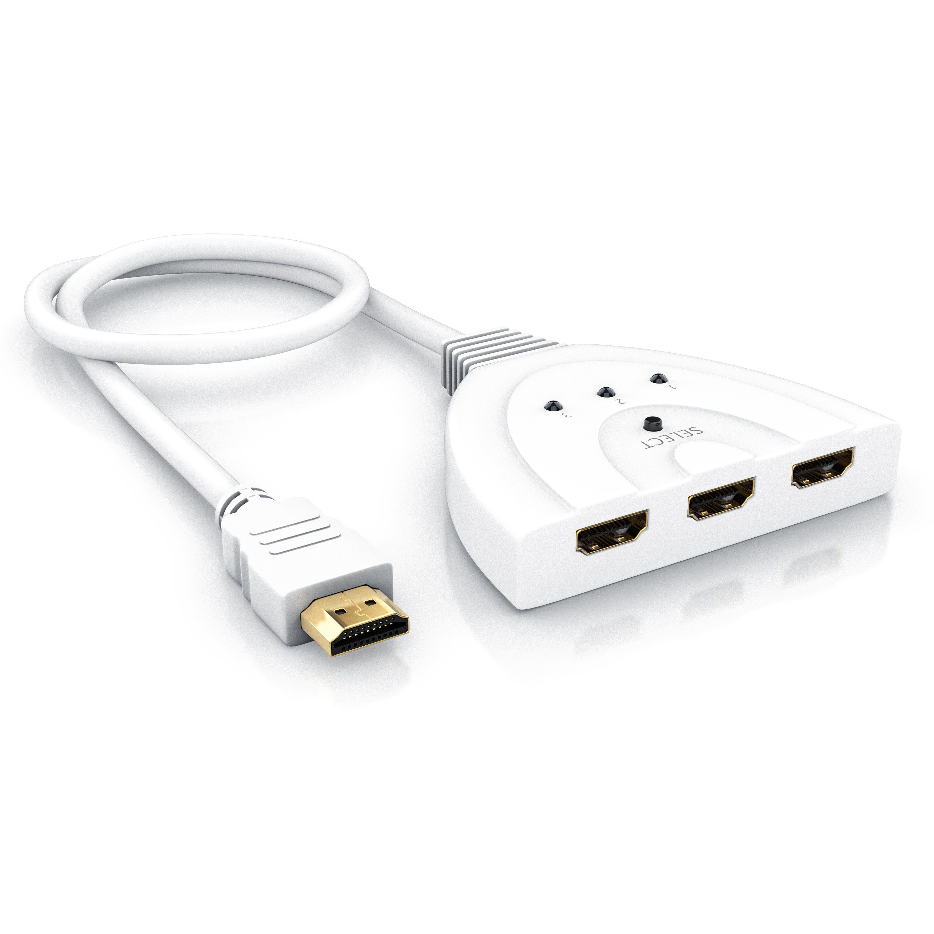 Primewire Audio / Video Matrix-Switch 3-Port Full HDMI Switch, automatische Umschaltung / 3D / HDCP / CEC, 3 Zuspieler an einem TV-Anschluss, kein Umstecken mehr