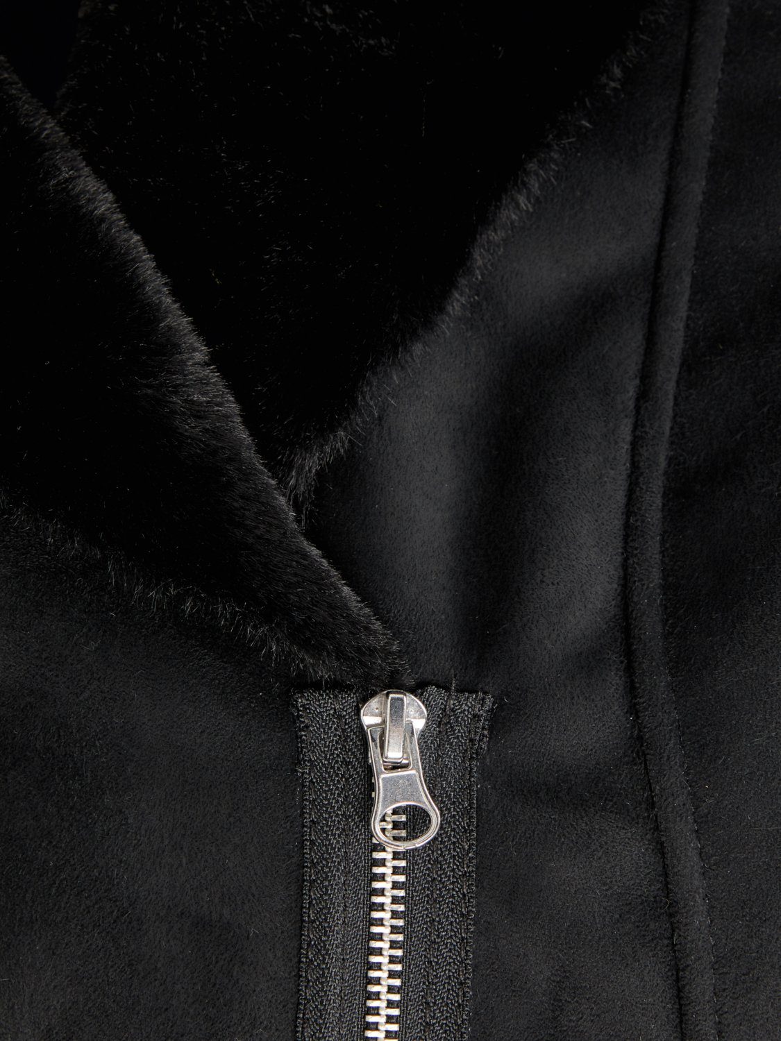Name It Plüschjacke Name It Mädchen Fliegerjacke in schwarz 146-152 – Bild 2 von 4