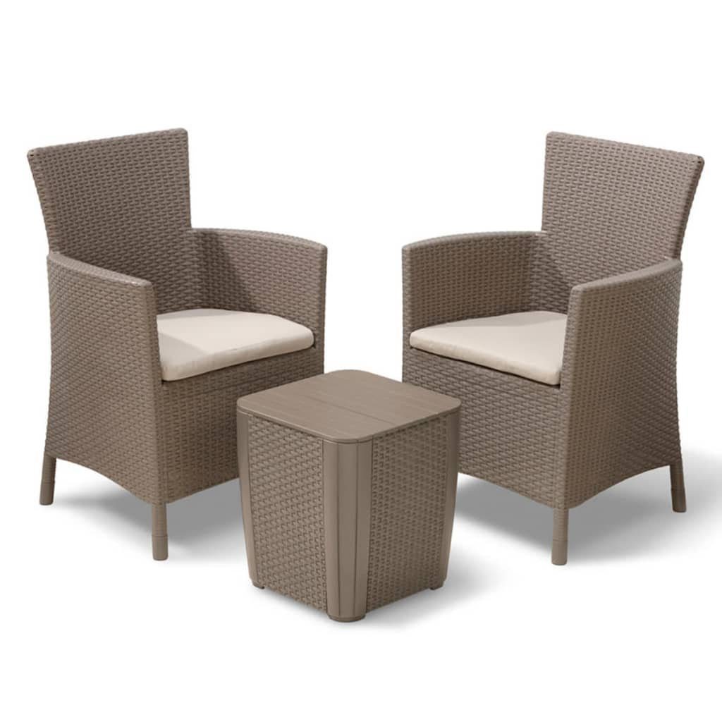 Keter Gartenlounge-Set 3-tlg. Garten-Sitzgruppe Iowa Cappuccino-Braun 224383, (1-tlg)