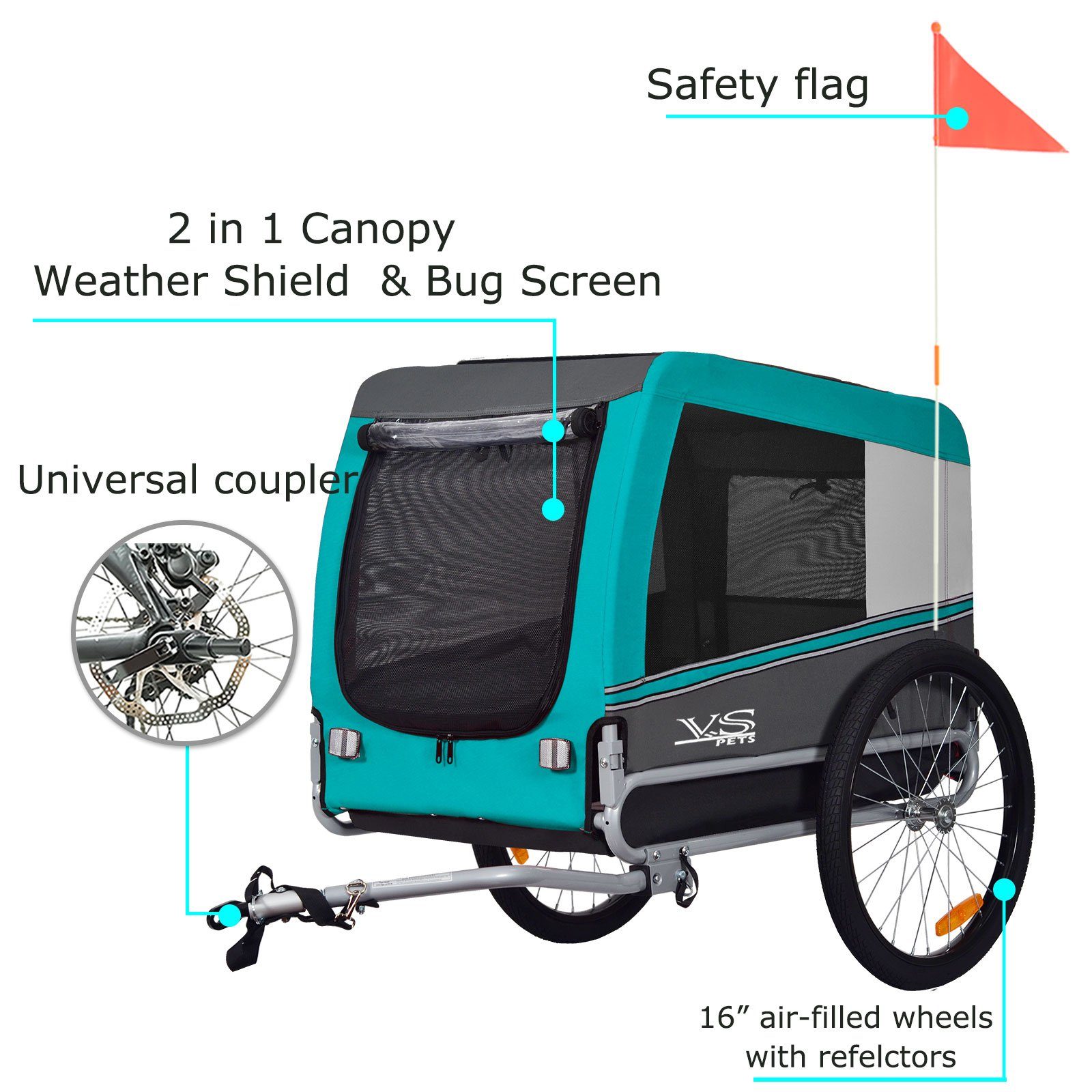 TIGGO Fahrradhundeanhänger TIGGO VS Pets Hundefahrradanhänger Hundeanhänger Fahrradanhänger