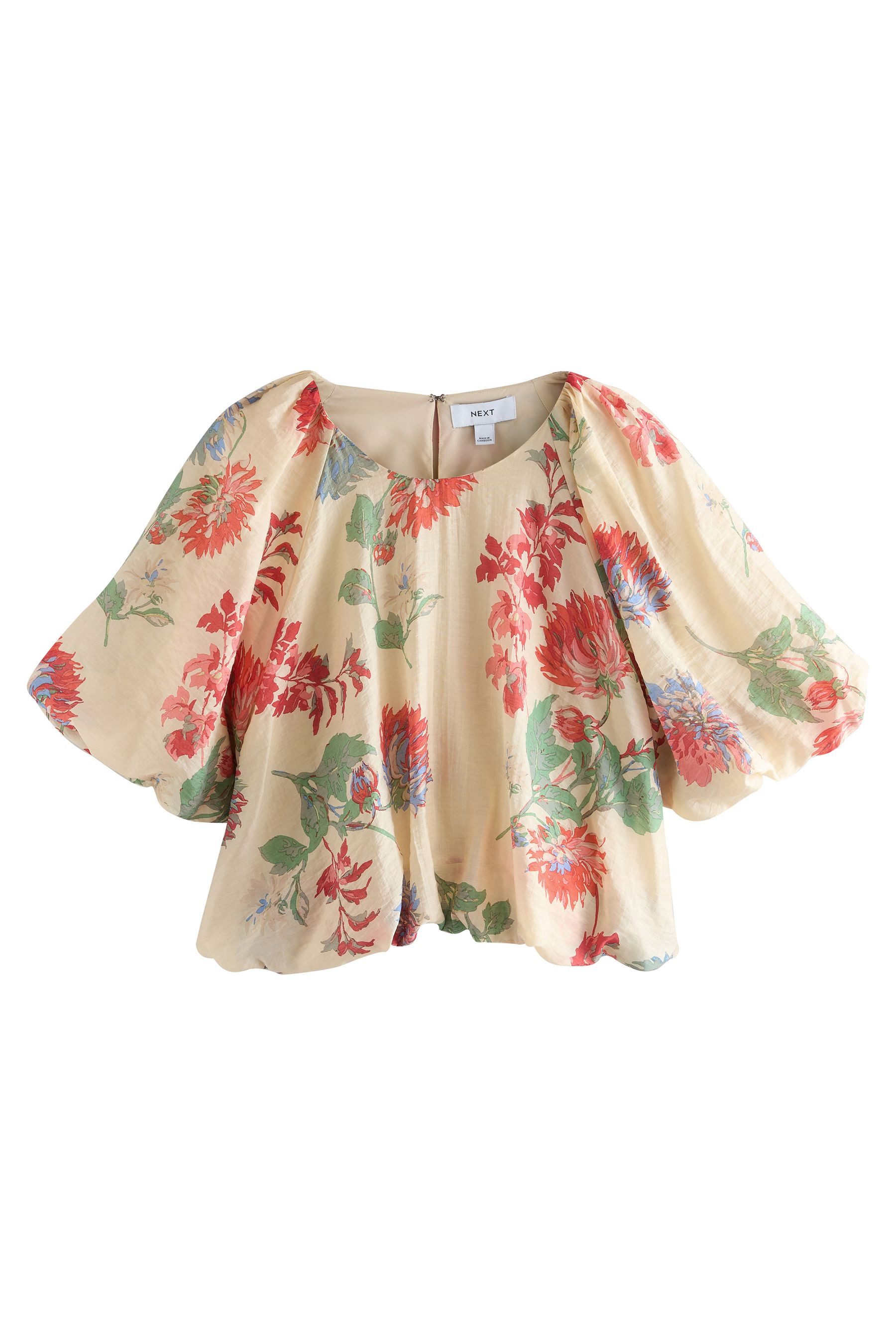 Next Shirtbluse Leichtes Oberteil mit Puffärmeln und Ballonsaum (1-tlg) günstig online kaufen