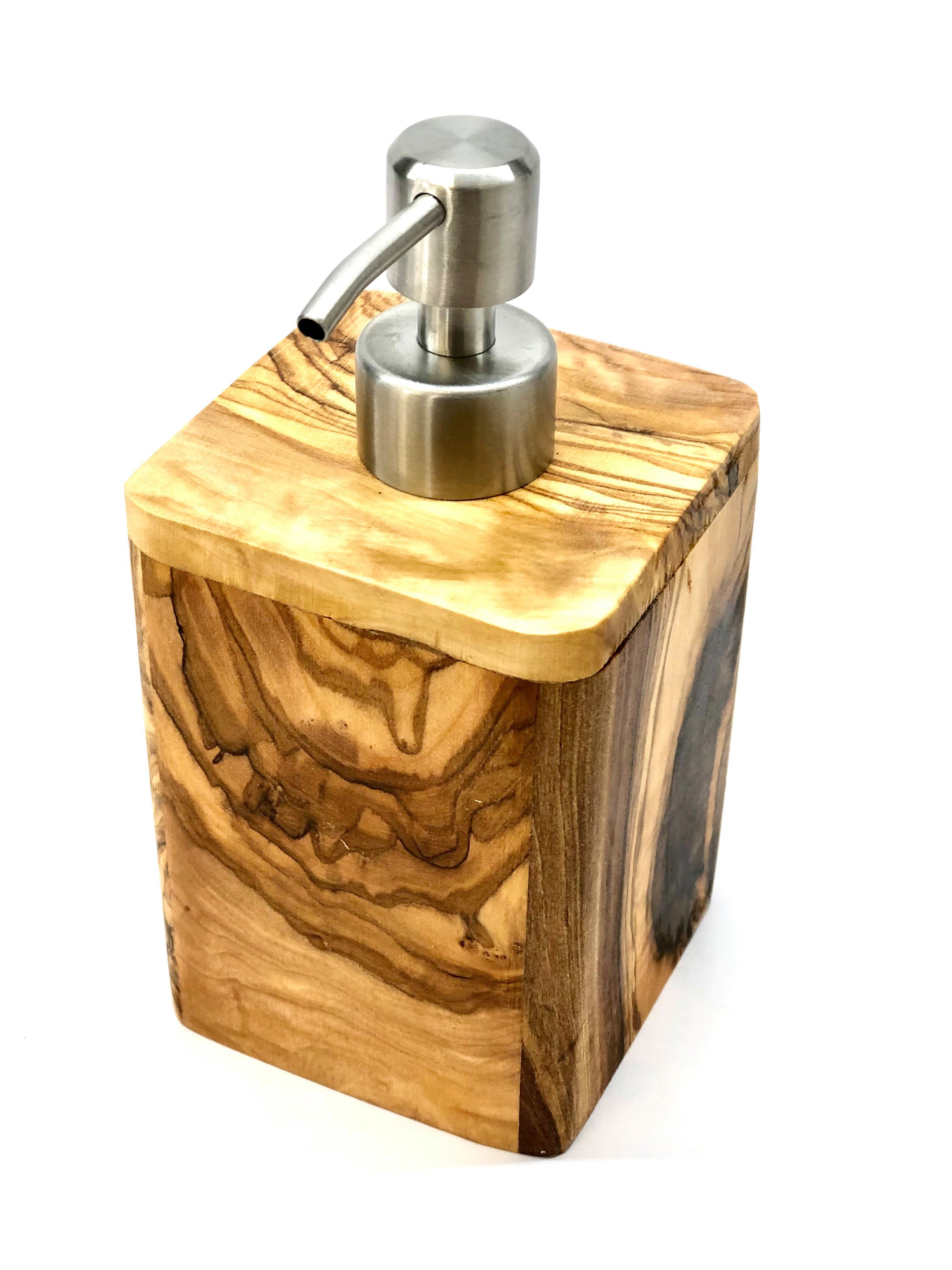 Olivenholz-erleben Seifenspender Enjoy aus Olivenholz, ca. 150 ml Fassungsvermögen, (1-tlg), Ein edler Blickfang an jedem Waschbecken
