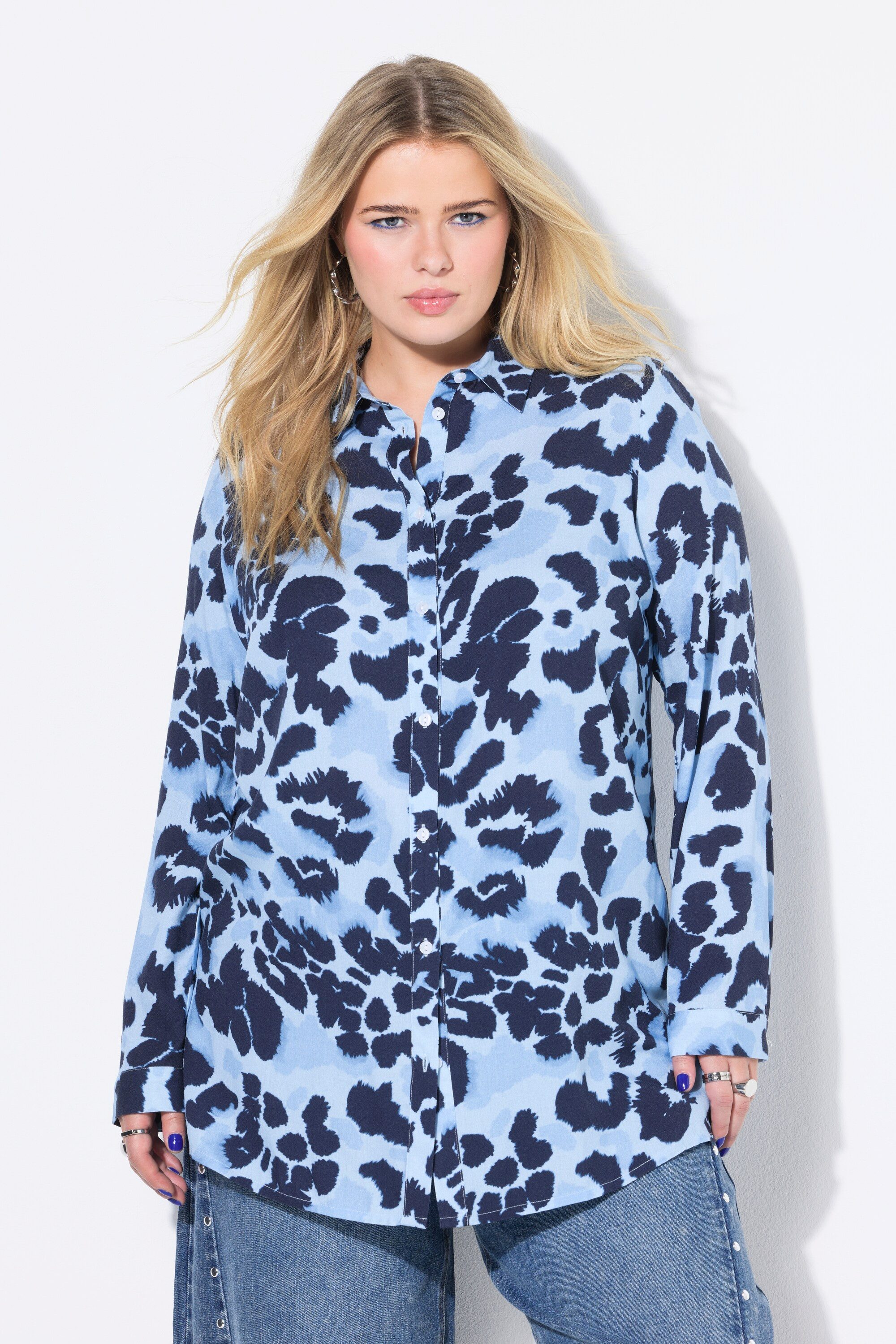 Studio Untold Longbluse Hemdbluse Boxy Shape Leo günstig online kaufen