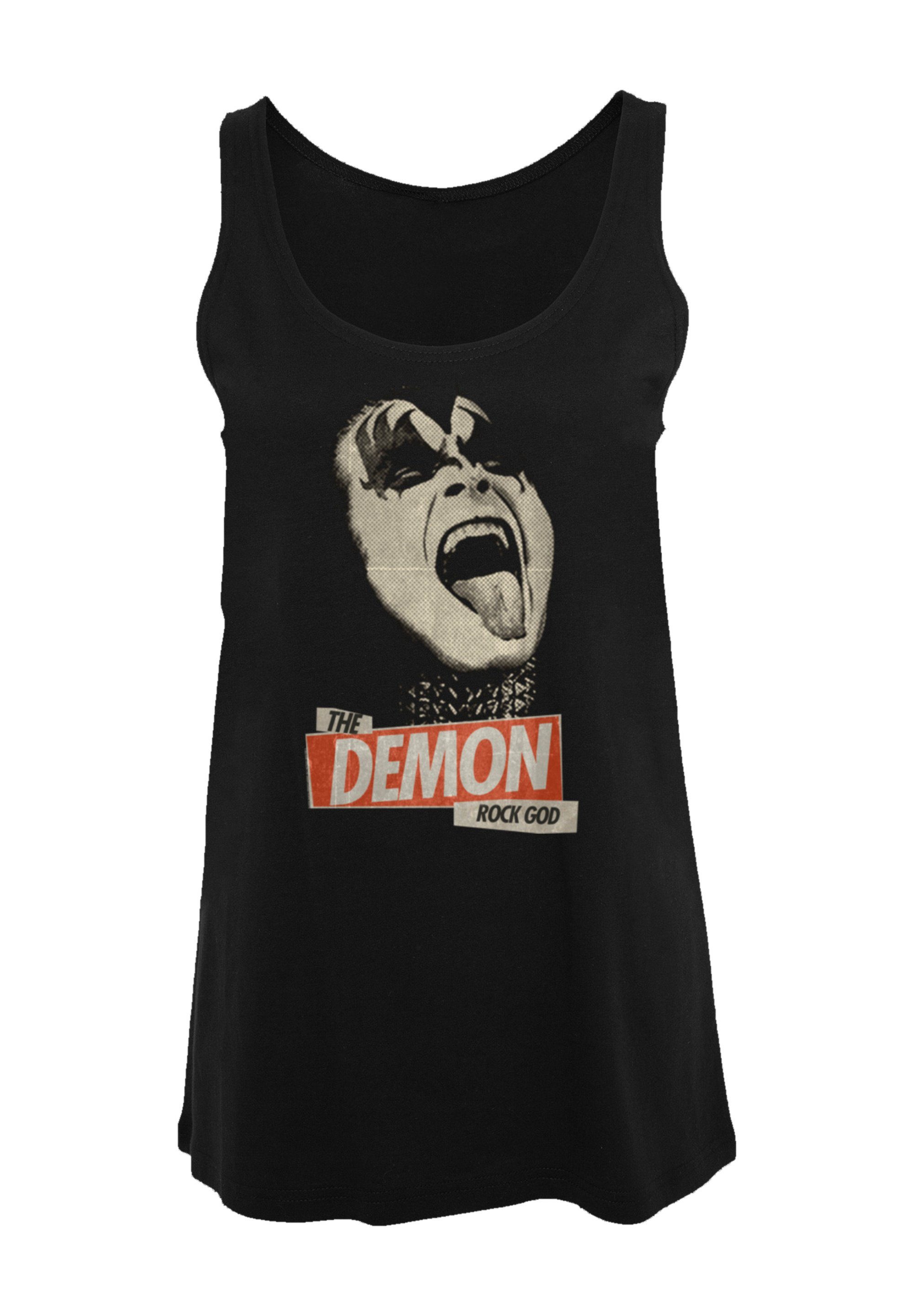 Premium genähter Rock und Demon modisch Band Hard F4NT4STIC Saum Doppelt Kiss T-Shirt geschnitten lang Qualität,