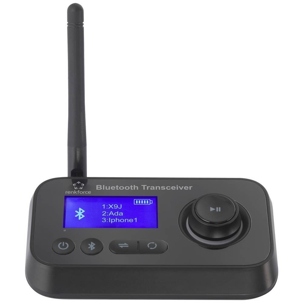 Renkforce Bluetooth® Audio-Sender und -Empfänger mit Display RF-5087934 Bluetooth-Adapter, integrierte LED-Anzeige