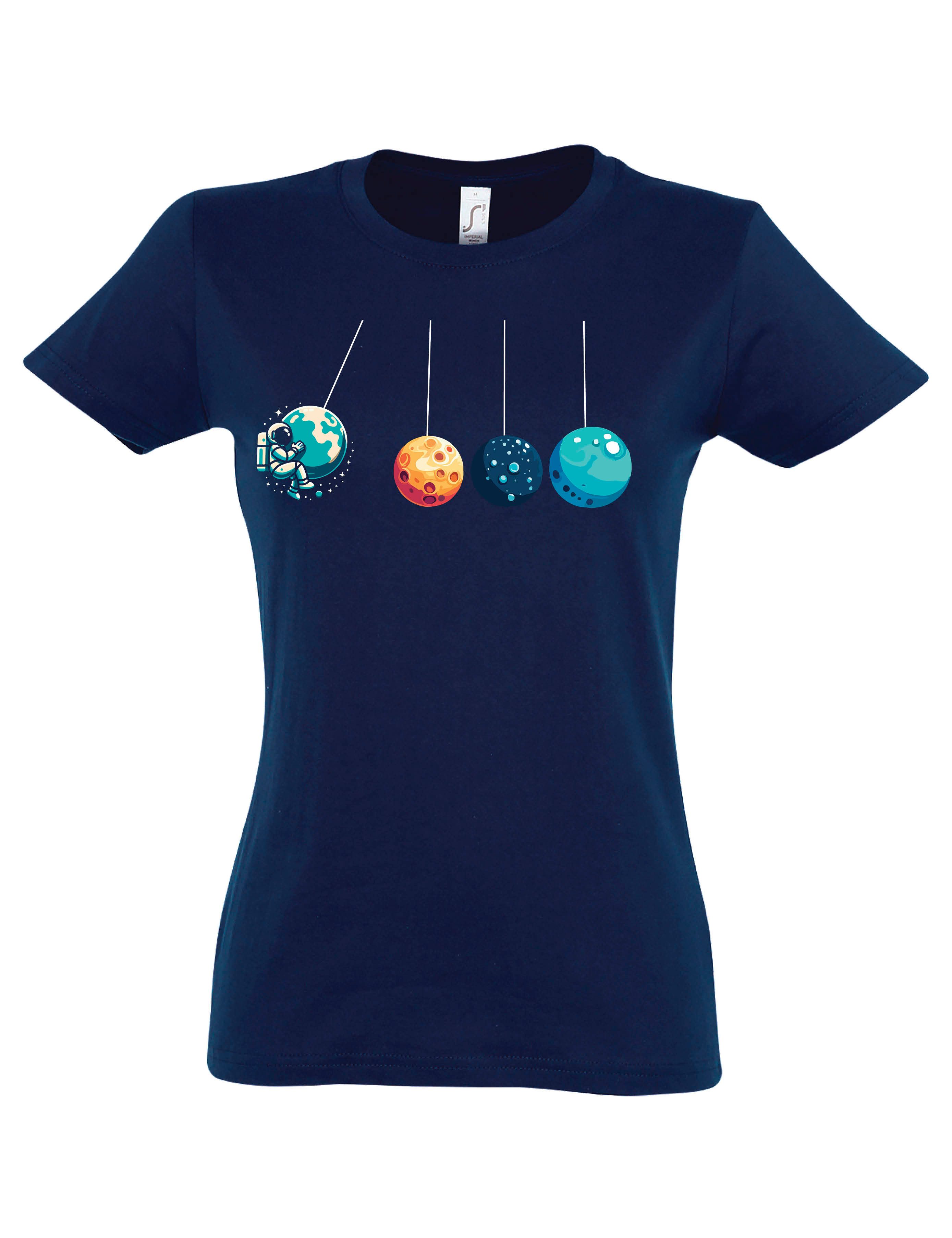 T-Shirt Damen T-Shirt mit coolen Planeten Print