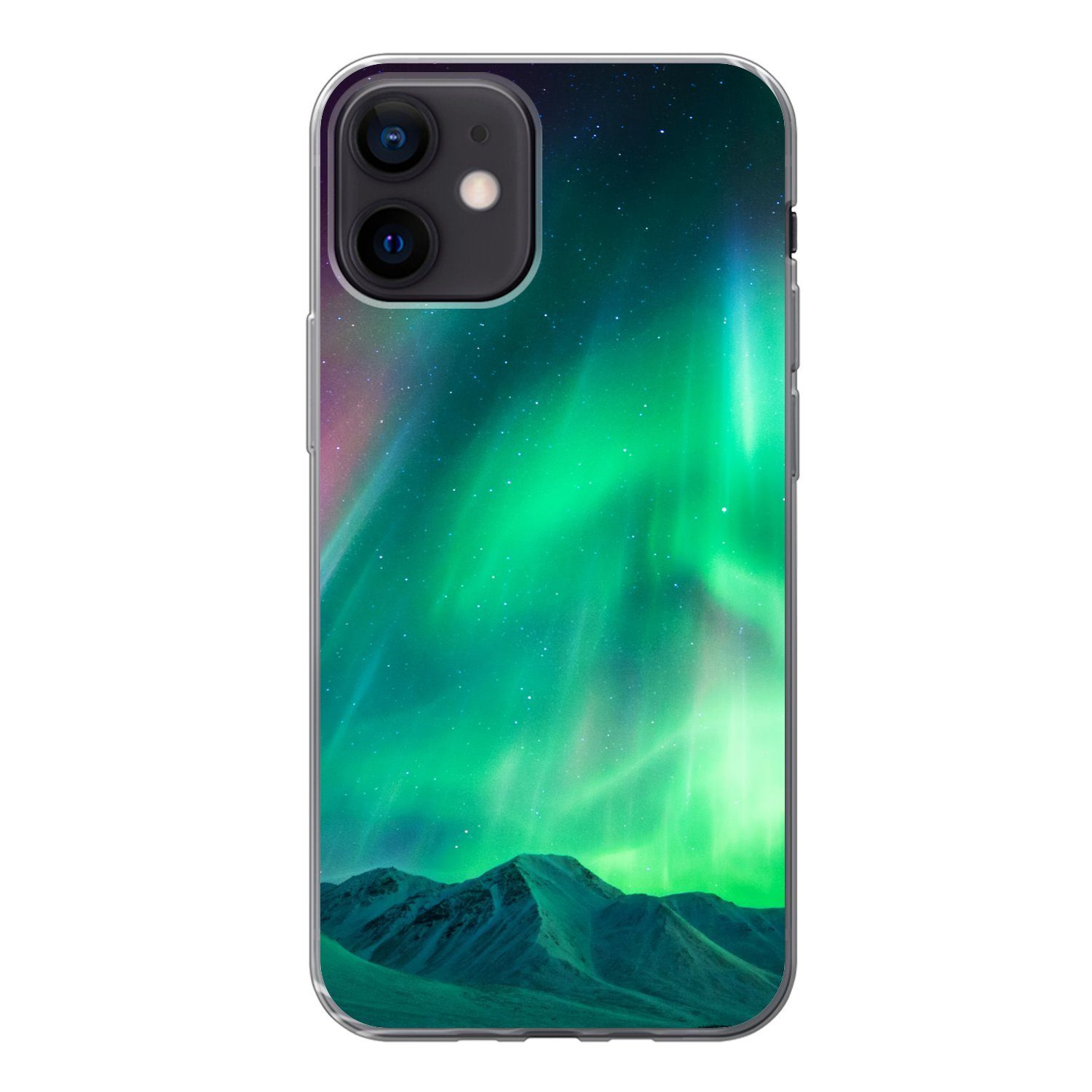 Handyhülle für Apple iPhone 12 Nordlichter - Alaska - Berge