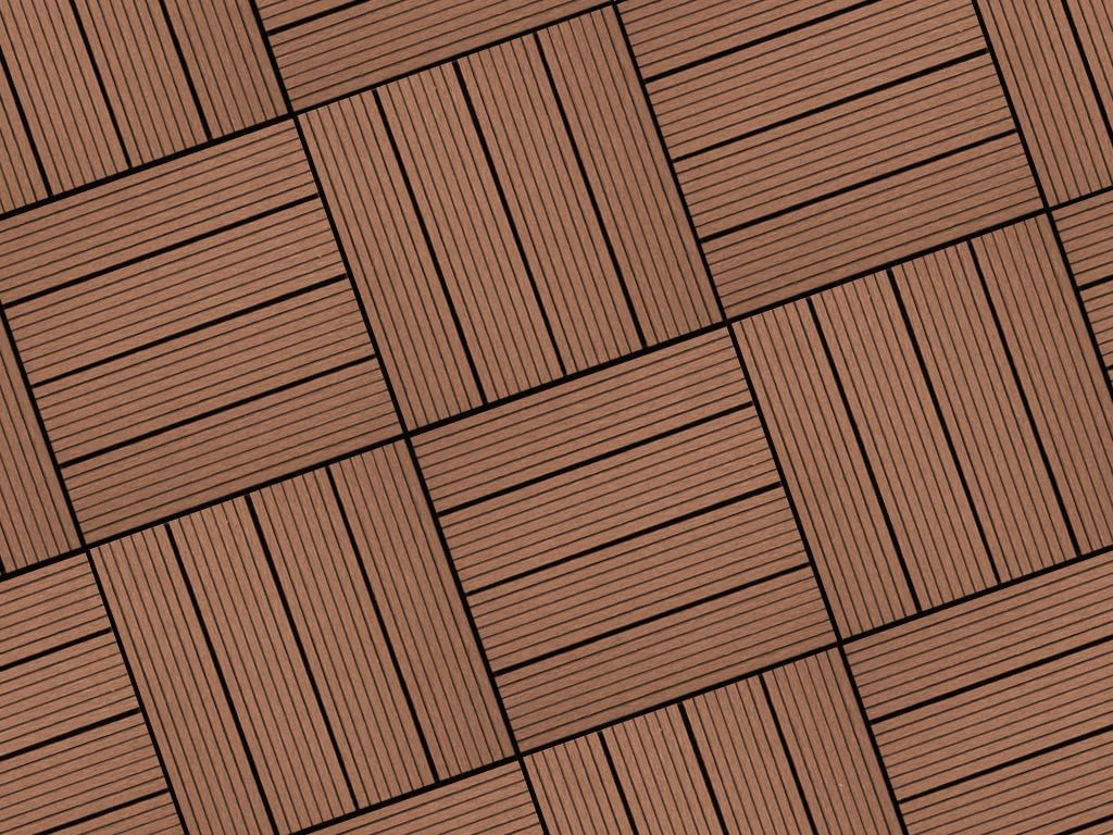 Outgarden Terrassenplatte WPC-Terrassenfliese Basic braun, WPC 30x30, Braun